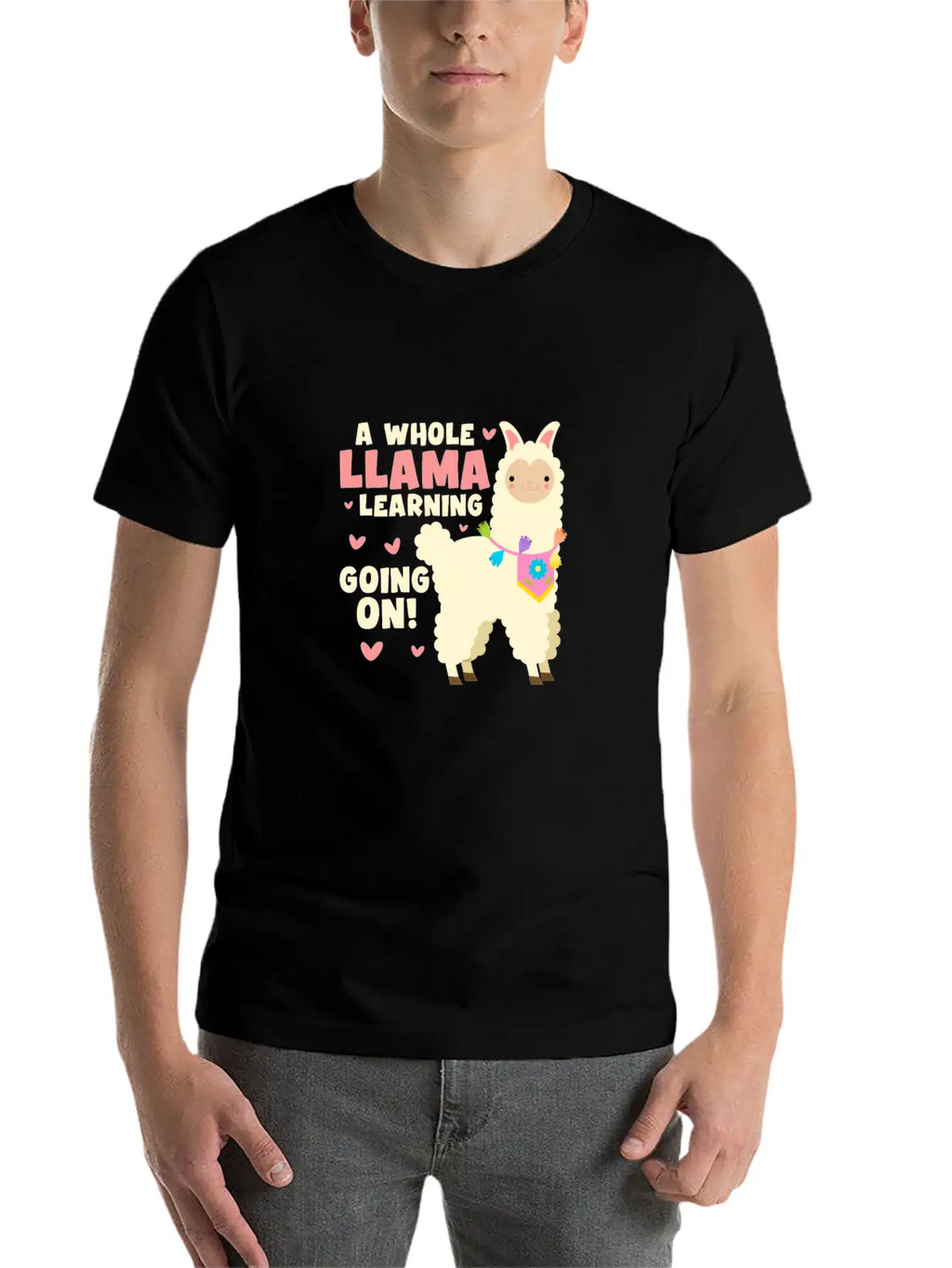 A Whole Llama Learning Going On Unisex Cotton Tee – Relaxed Fit For Any Occasion