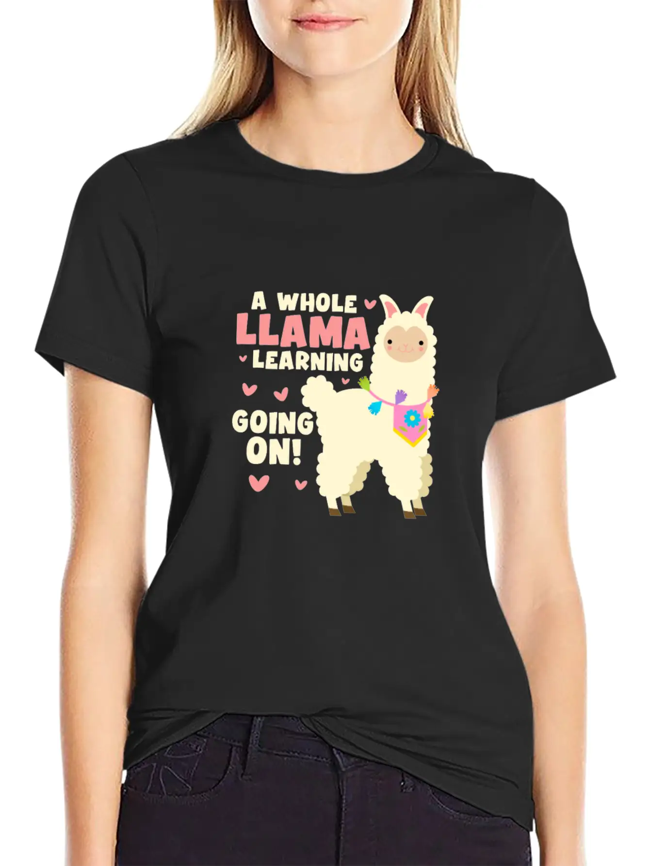 A Whole Llama Learning Going On Unisex Cotton Tee – Relaxed Fit For Any Occasion