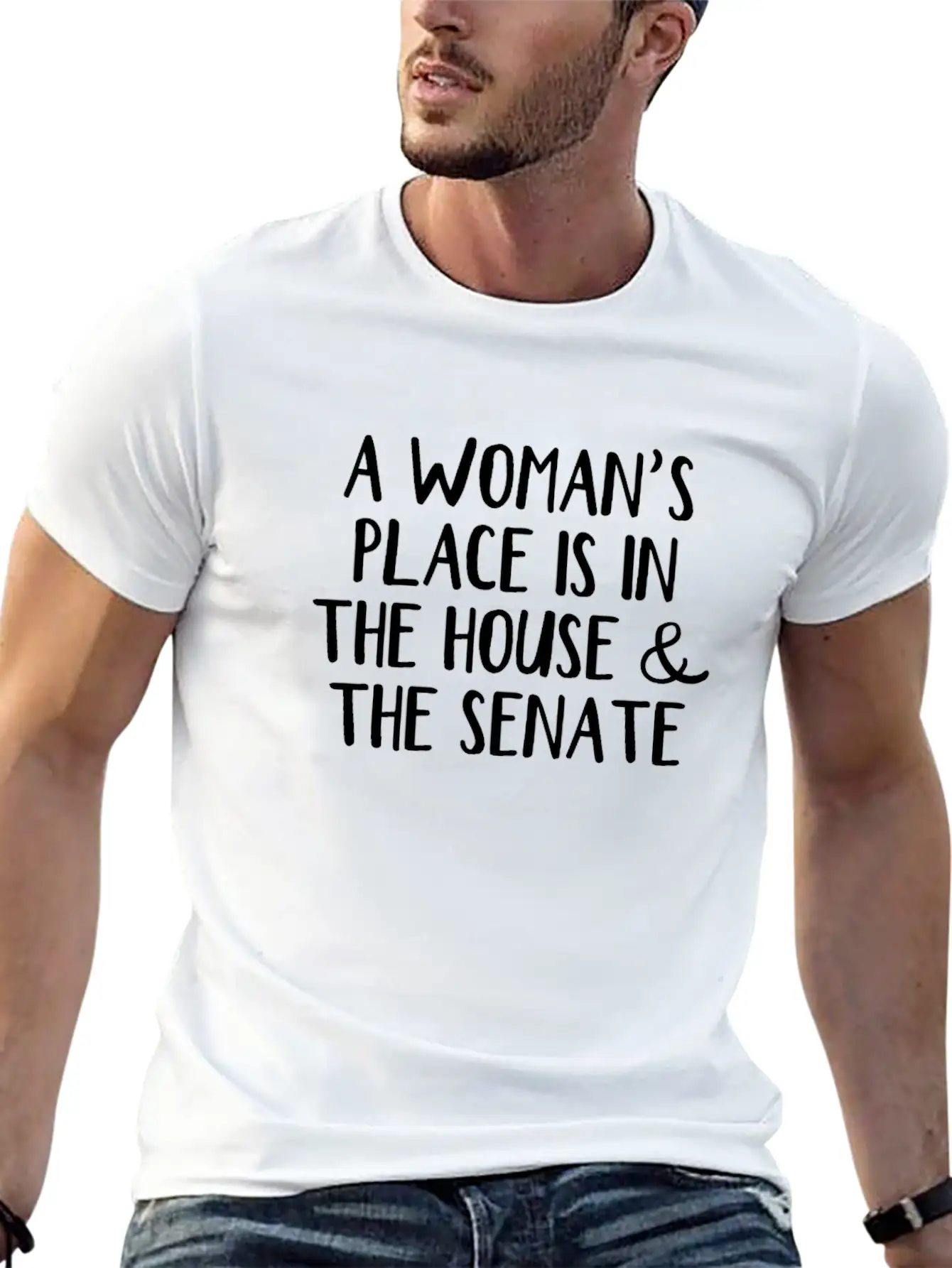 A Woman’s Place Is In The House And The Senate Essential Unisex Summer Tee – Soft Cotton Casual Fit