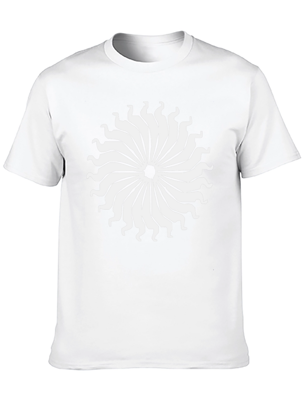 Abstract Sun T-Shirt - Black Cotton Tee