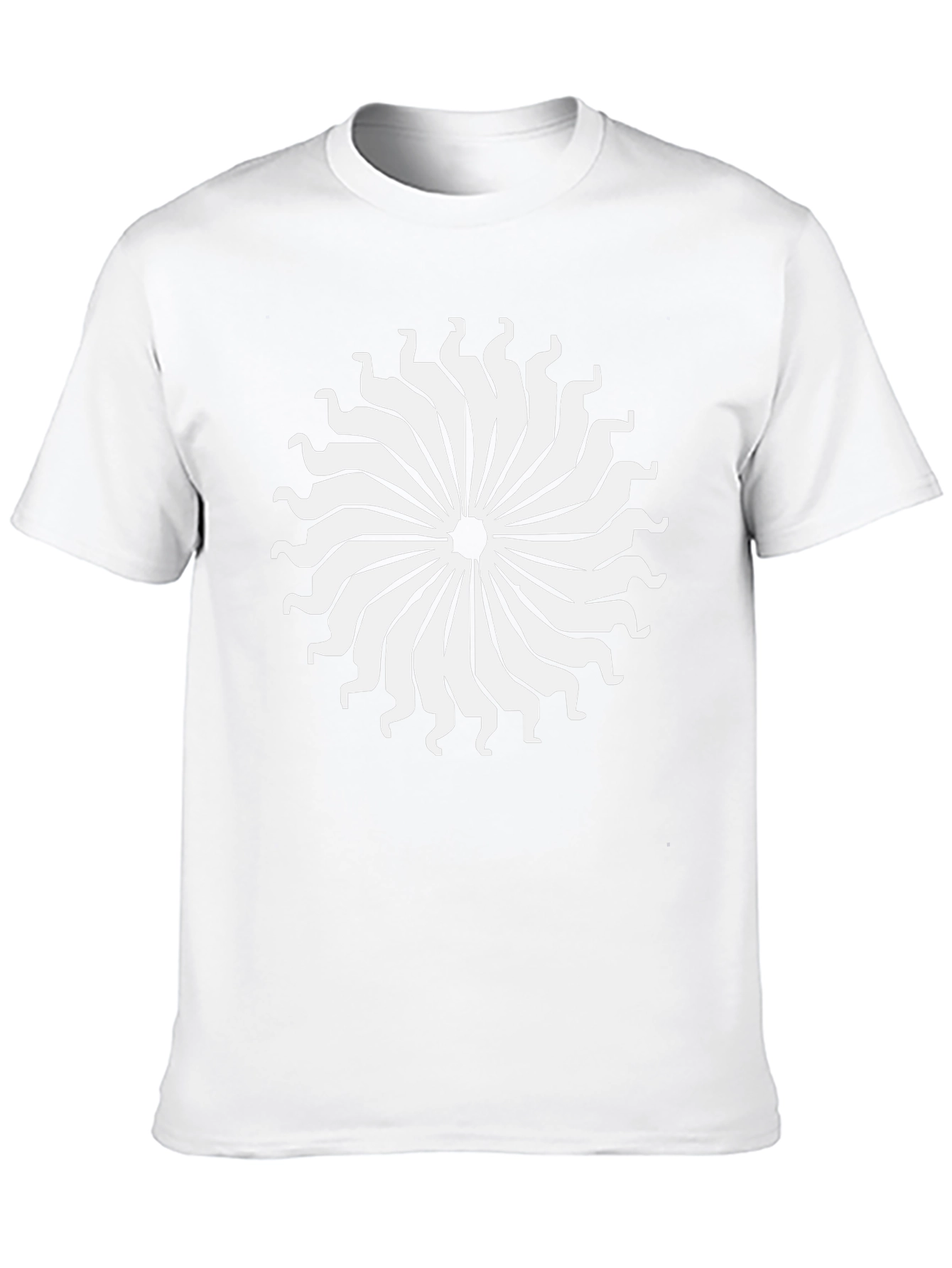Abstract Sun T-Shirt - Black Cotton Tee