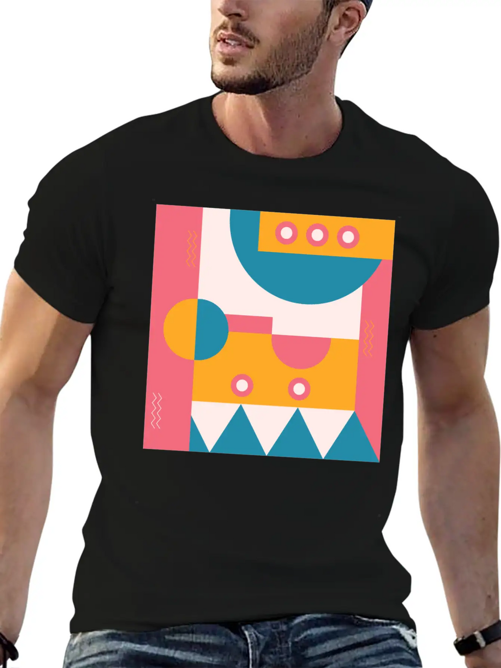 Abstract Classic Fit Graphic Tee For Daily Comfort – Unisex Cotton Shirt
