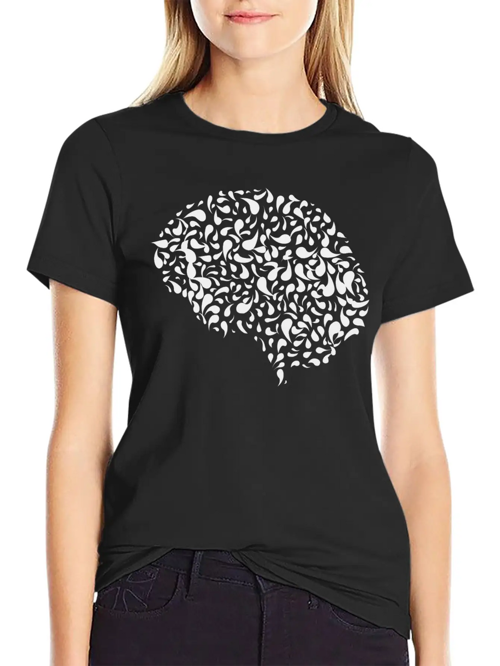 Abstract Drops Brain Unisex Casual T-Shirt – Clean Design For Daily Comfort
