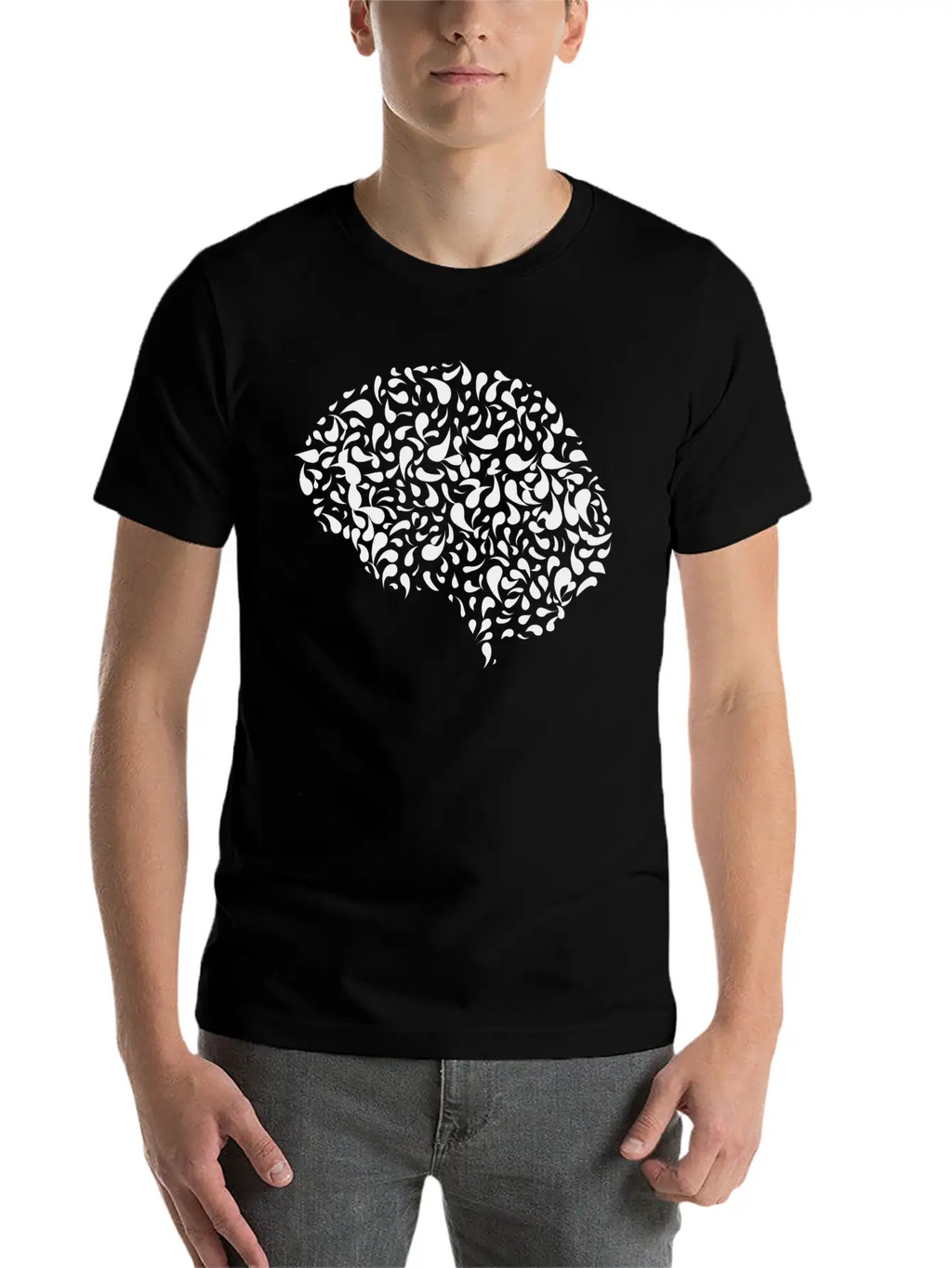 Abstract Drops Brain Unisex Casual T-Shirt – Clean Design For Daily Comfort