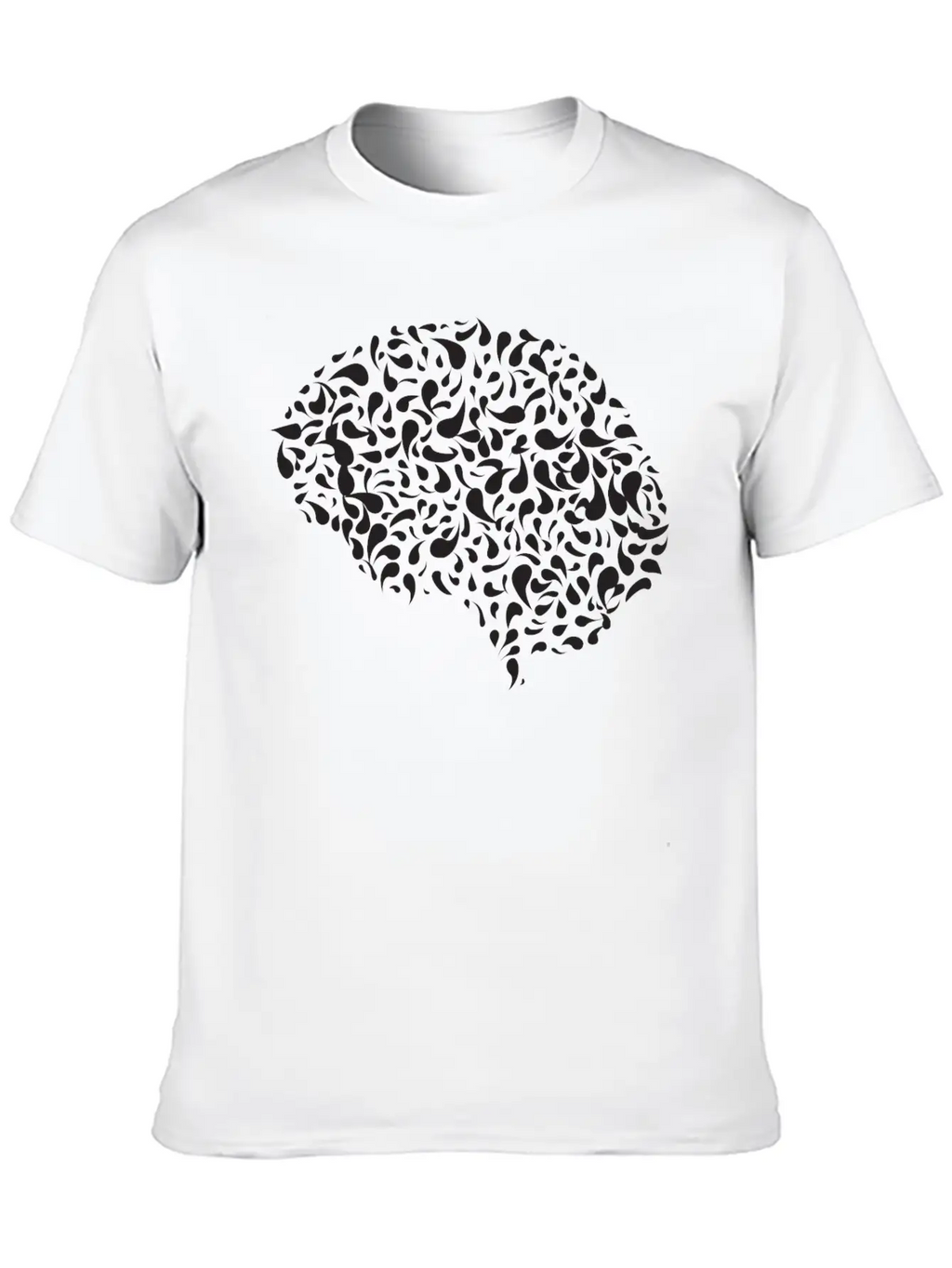 Abstract Drops Brain Unisex Casual T-Shirt – Clean Design For Daily Comfort