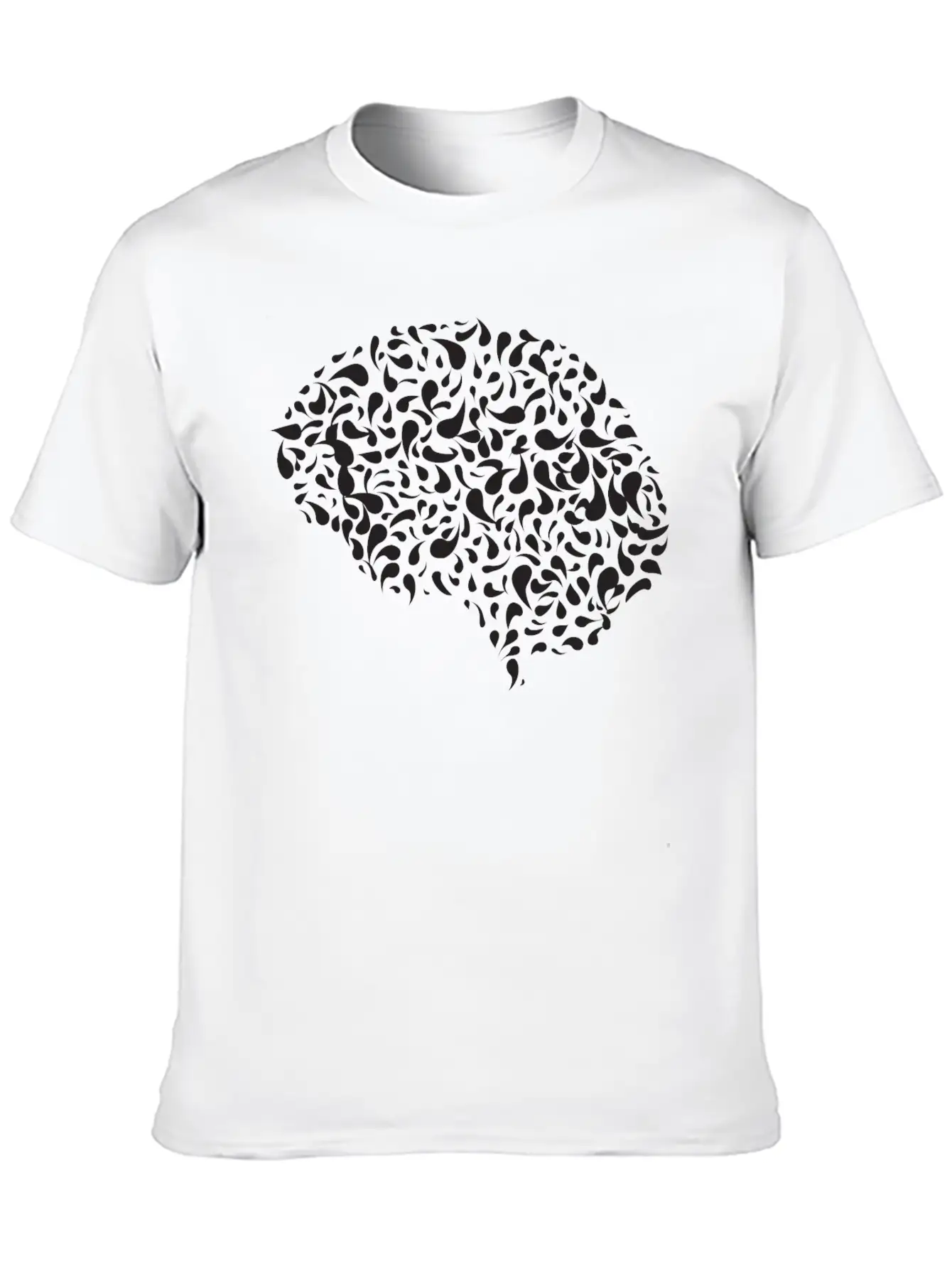 Abstract Drops Brain Unisex Casual T-Shirt – Clean Design For Daily Comfort