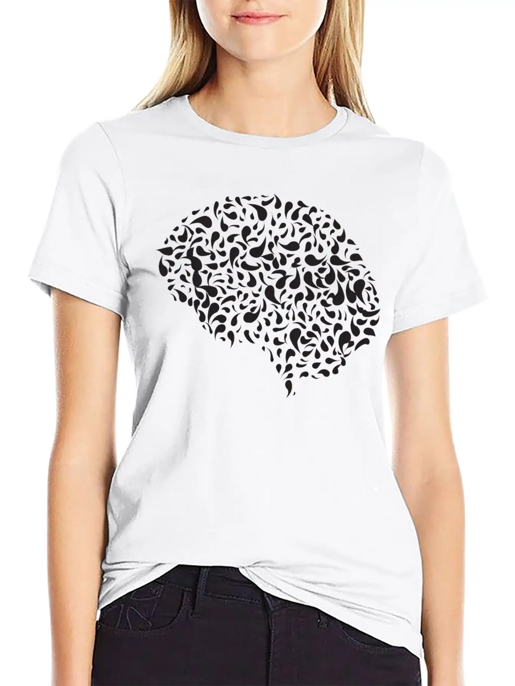 Abstract Drops Brain Unisex Casual T-Shirt – Clean Design For Daily Comfort