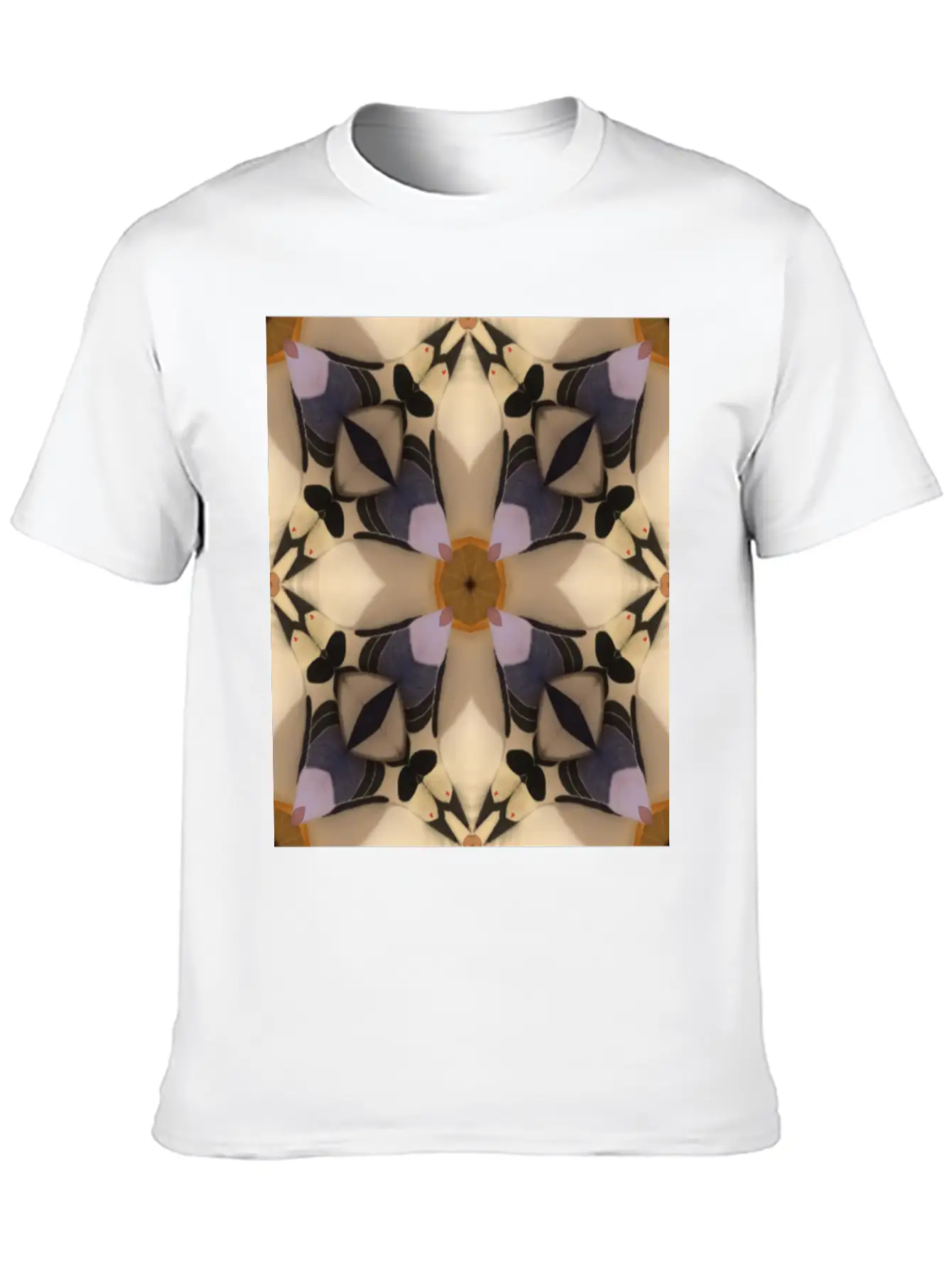 Abstract Geometric Pattern Cross Soft Cotton Short Sleeve Tee – Unisex Wardrobe Staple