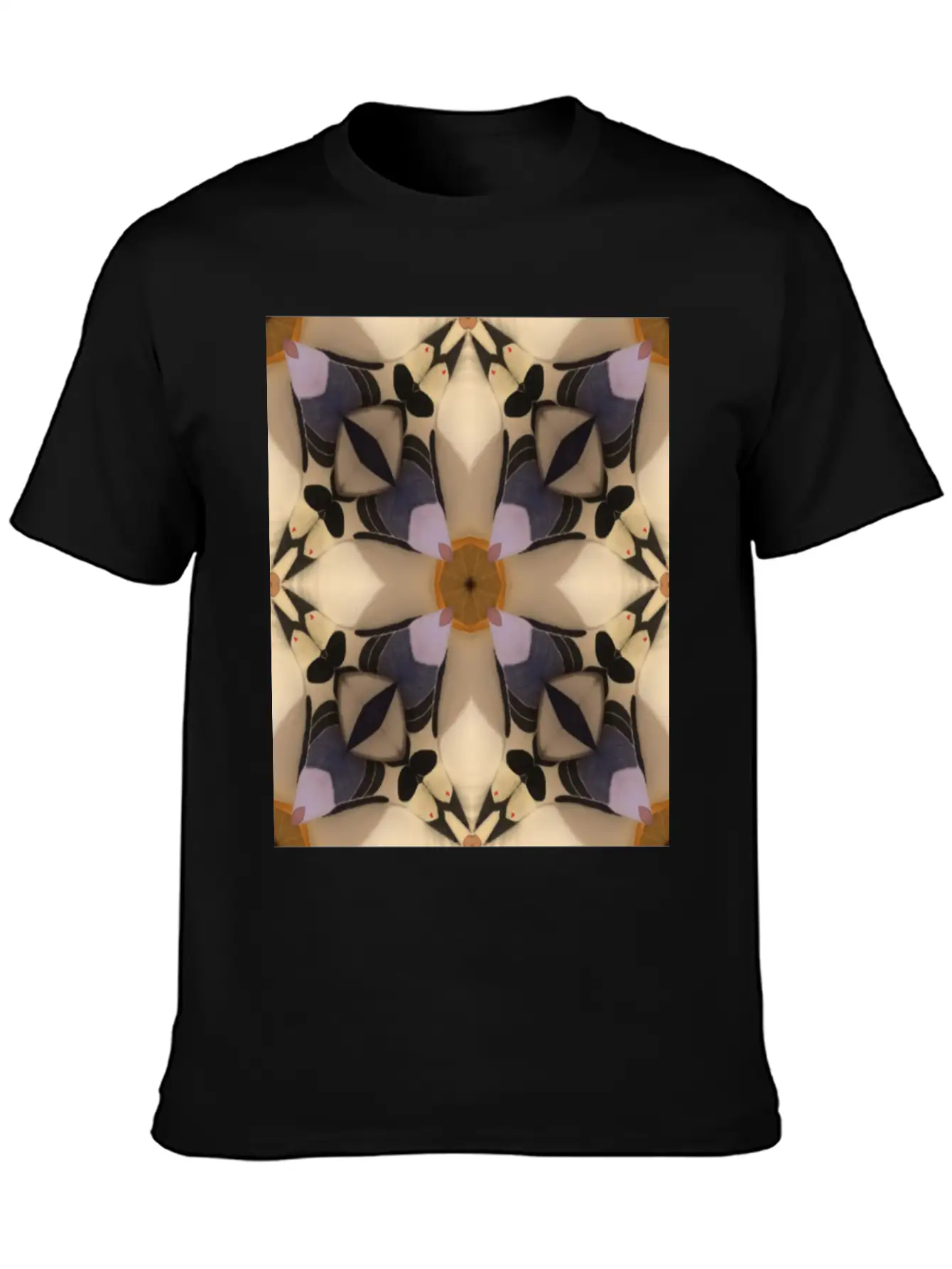 Abstract Geometric Pattern Cross Soft Cotton Short Sleeve Tee – Unisex Wardrobe Staple