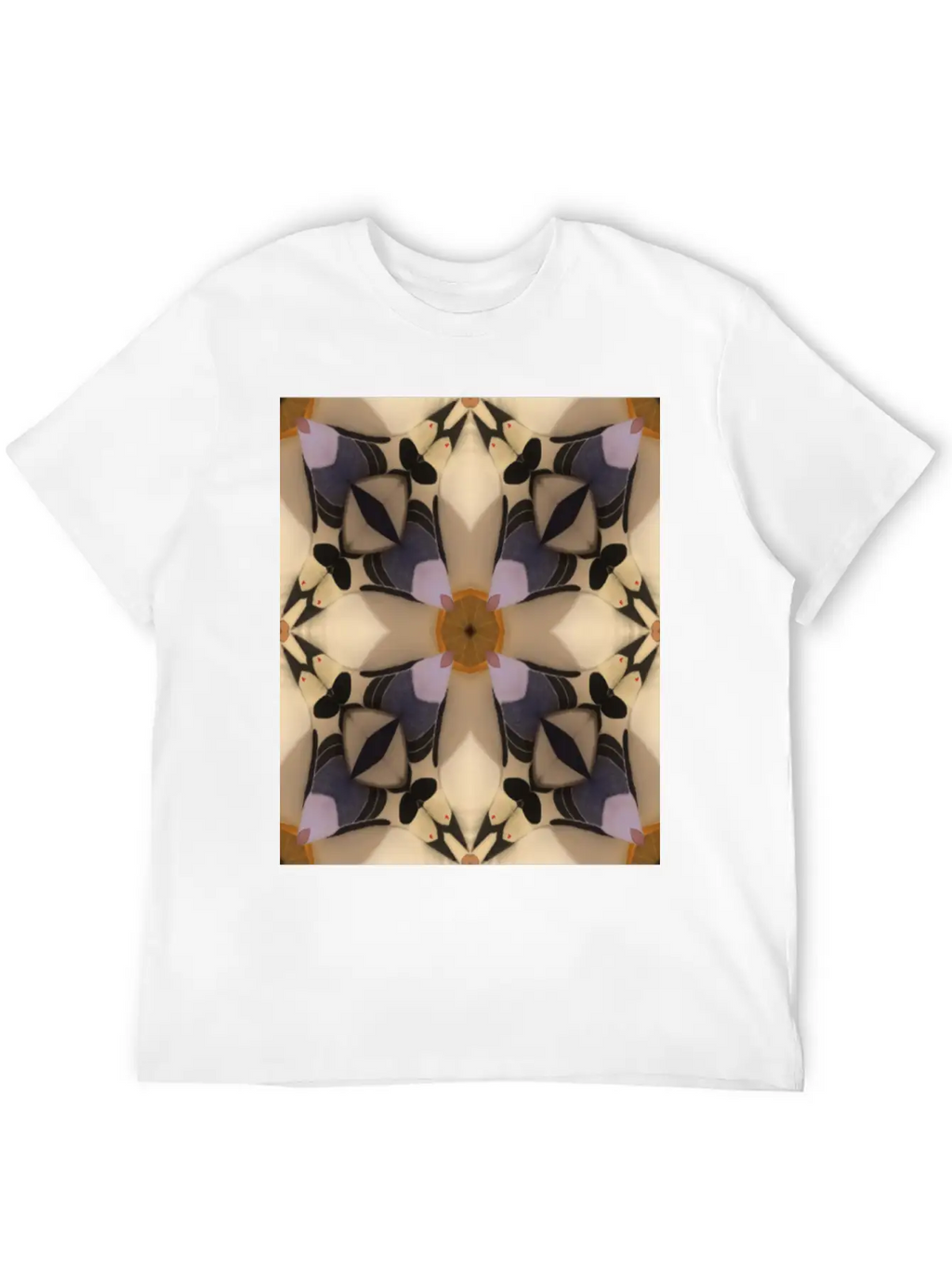 Abstract Geometric Pattern Cross Soft Cotton Short Sleeve Tee – Unisex Wardrobe Staple