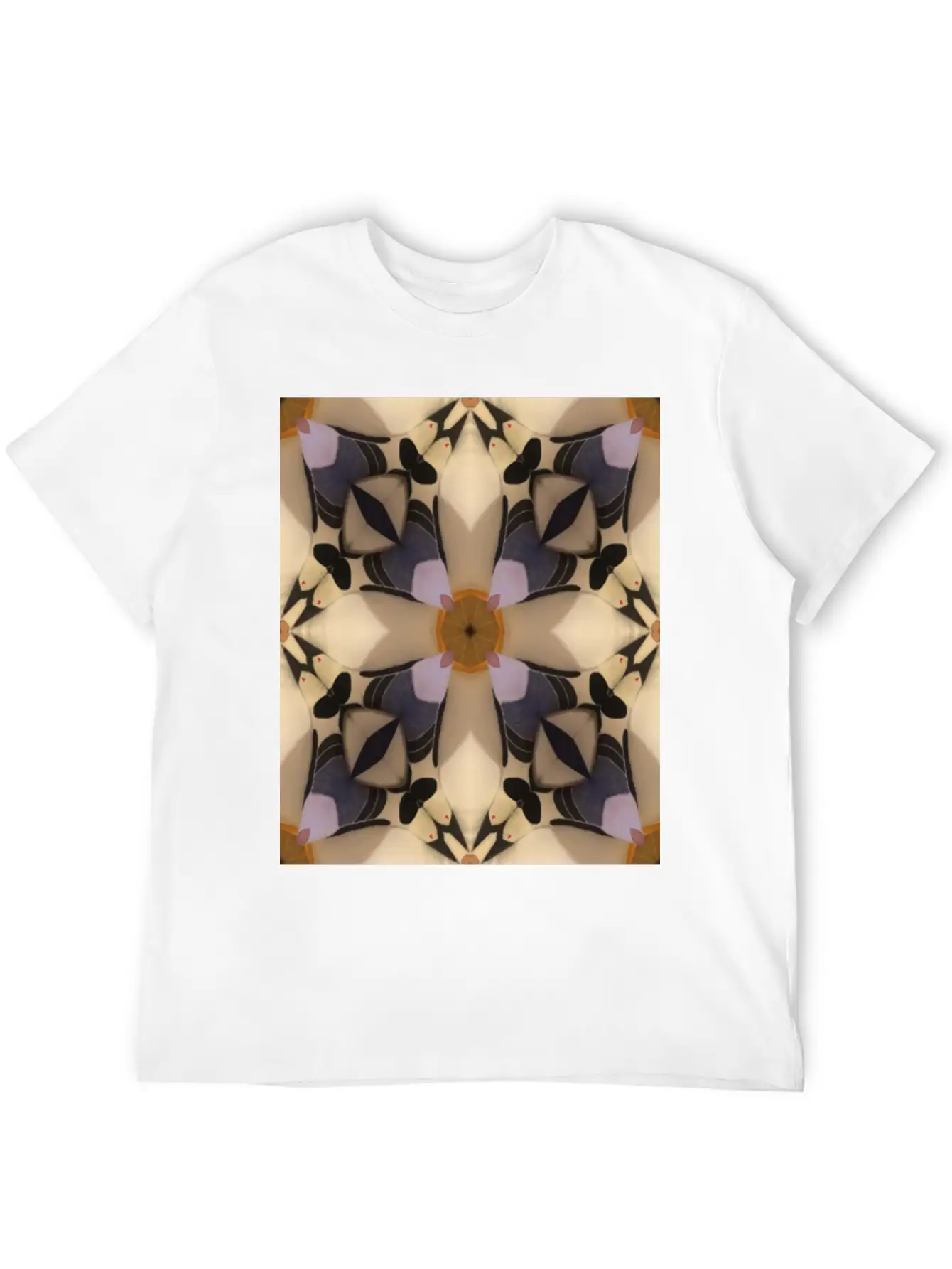 Abstract Geometric Pattern Cross Soft Cotton Short Sleeve Tee – Unisex Wardrobe Staple