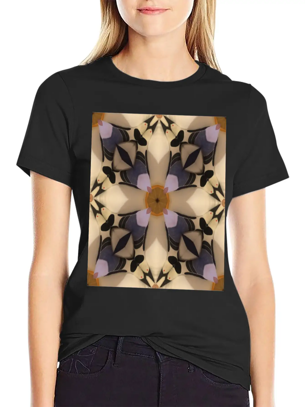 Abstract Geometric Pattern Cross Soft Cotton Short Sleeve Tee – Unisex Wardrobe Staple