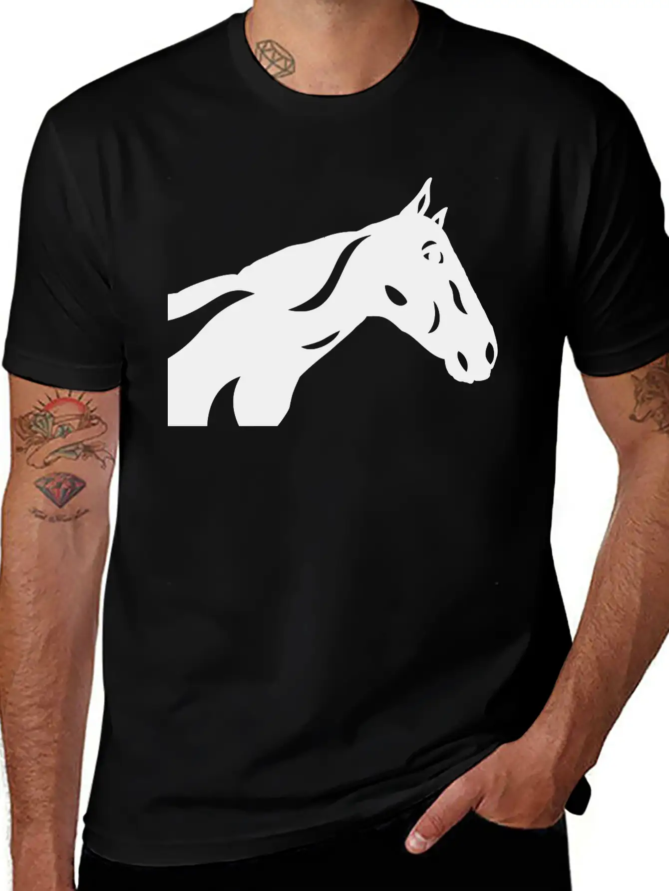 Abstract Horse Crimson Breathable Graphic T-Shirt – Perfect For Casual Days