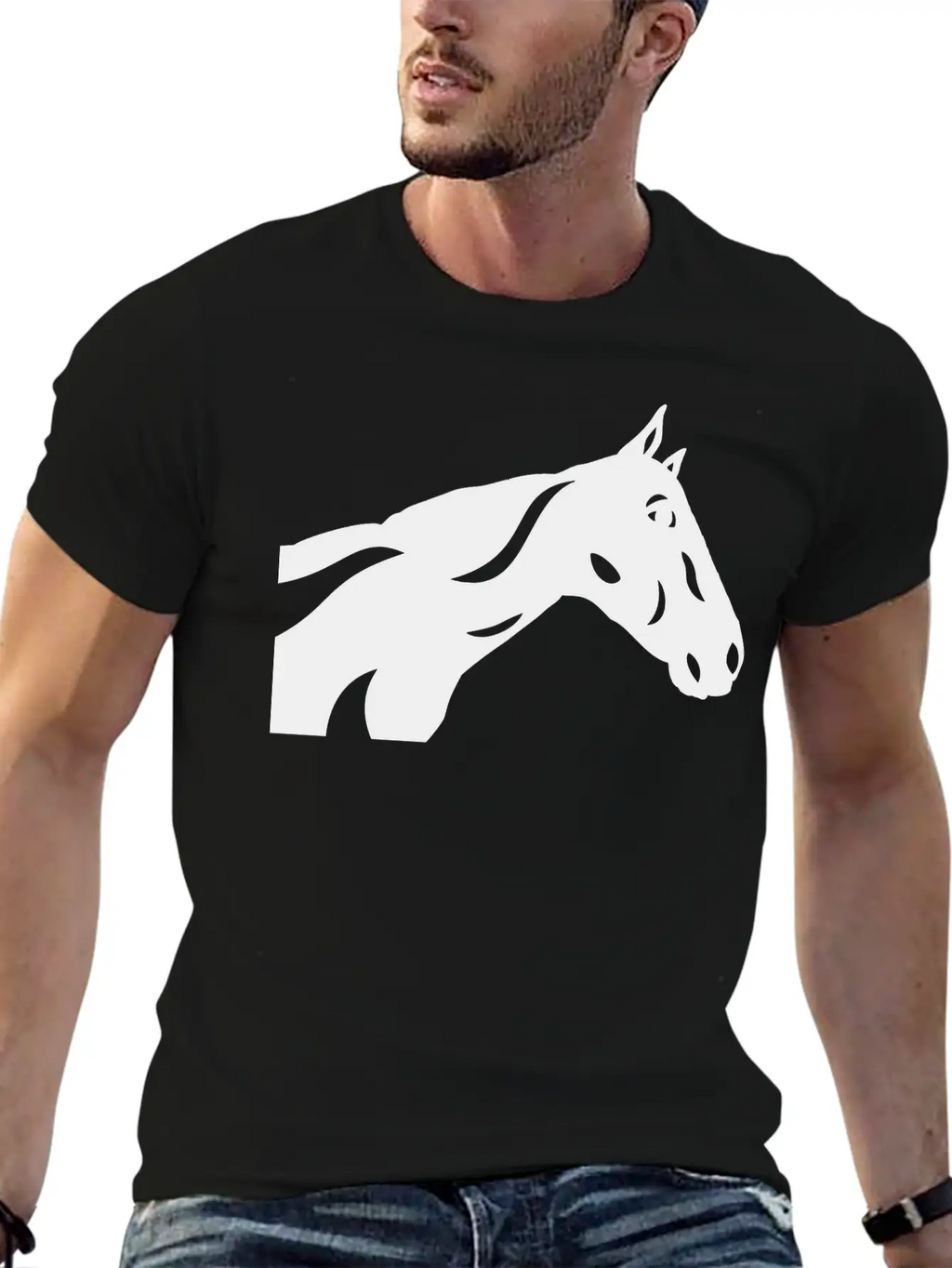Abstract Horse Crimson Breathable Graphic T-Shirt – Perfect For Casual Days