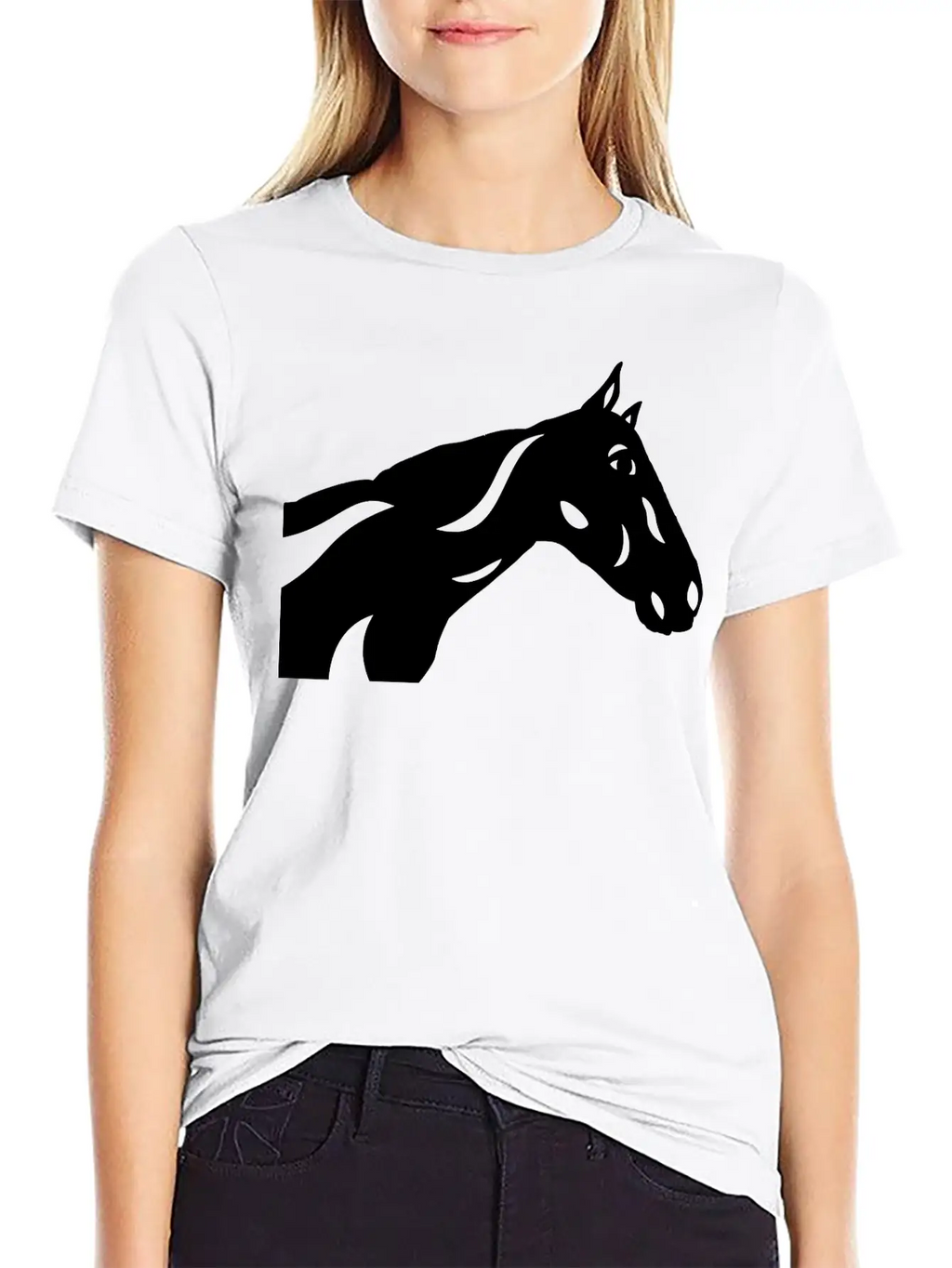 Abstract Horse Crimson Breathable Graphic T-Shirt – Perfect For Casual Days