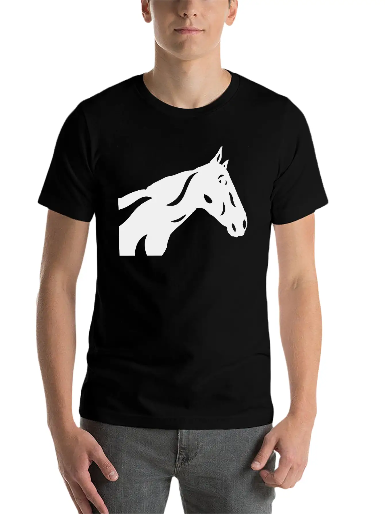 Abstract Horse Crimson Breathable Graphic T-Shirt – Perfect For Casual Days