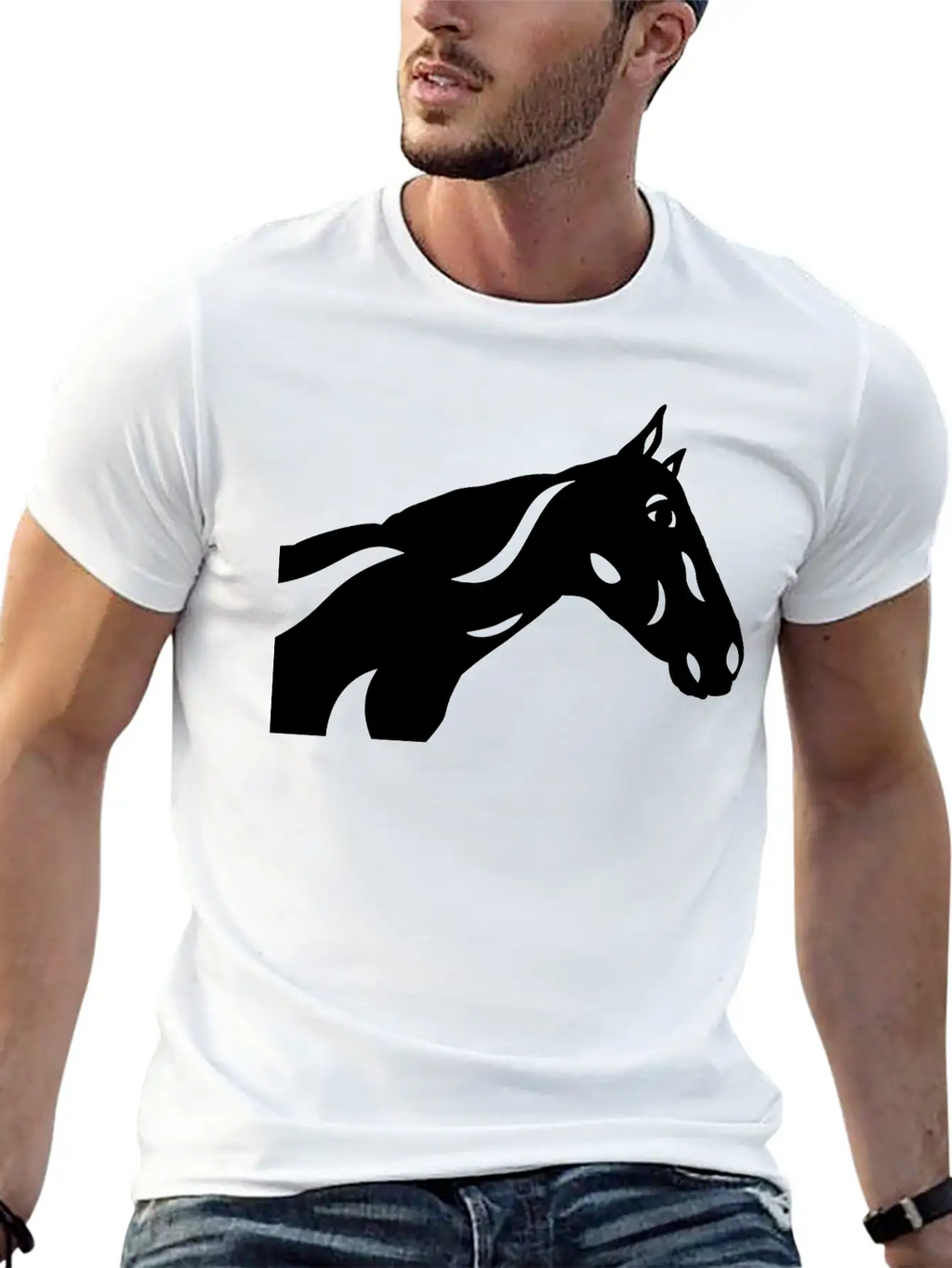 Abstract Horse Crimson Breathable Graphic T-Shirt – Perfect For Casual Days