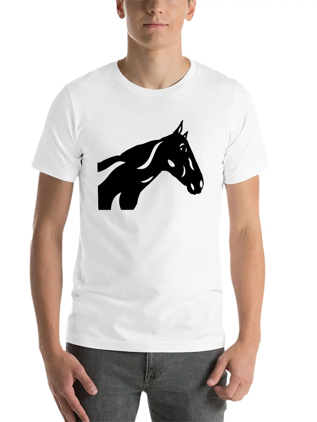 Abstract Horse Crimson Breathable Graphic T-Shirt – Perfect For Casual Days
