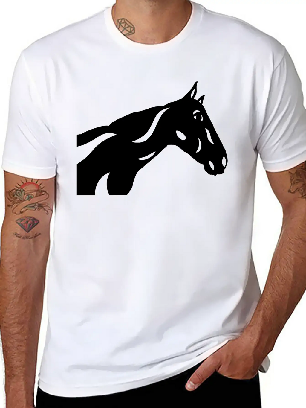 Abstract Horse Crimson Breathable Graphic T-Shirt – Perfect For Casual Days