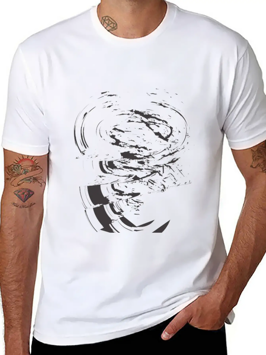 Abstract Ink Brush Soft Cotton Short Sleeve Tee – Unisex Wardrobe Staple