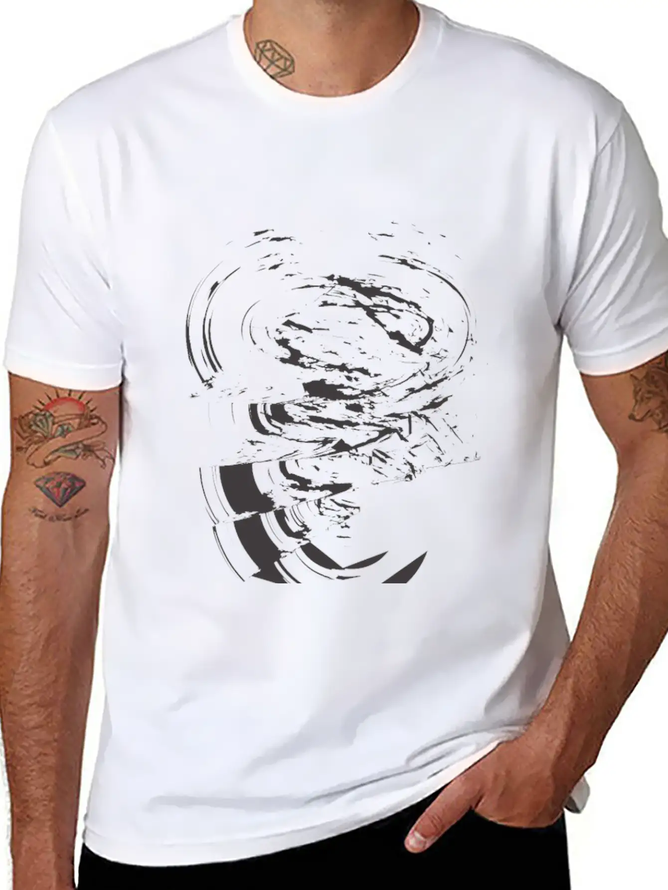 Abstract Ink Brush Soft Cotton Short Sleeve Tee – Unisex Wardrobe Staple