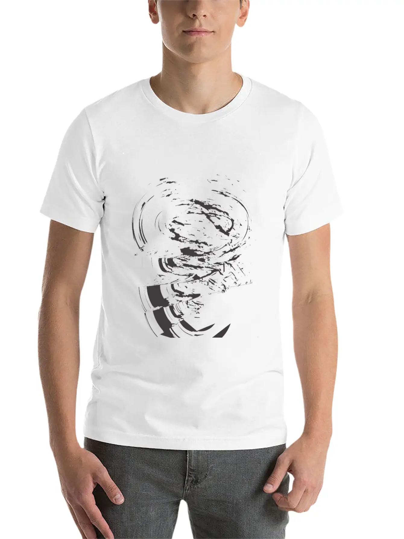 Abstract Ink Brush Soft Cotton Short Sleeve Tee – Unisex Wardrobe Staple
