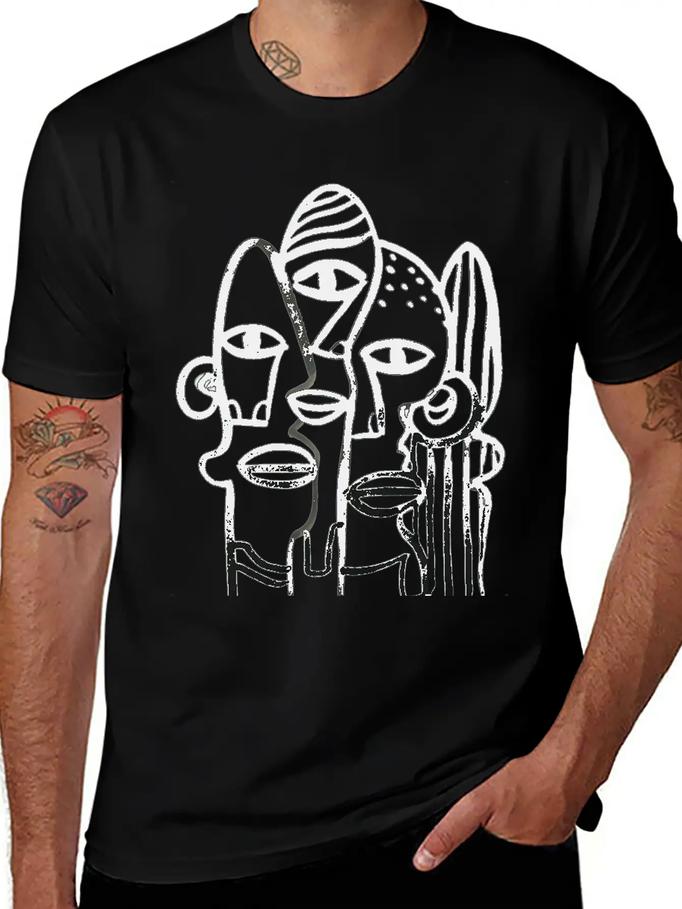 Abstract Ink Stew Classic Fit Graphic Tee For Daily Comfort – Unisex Cotton Shirt