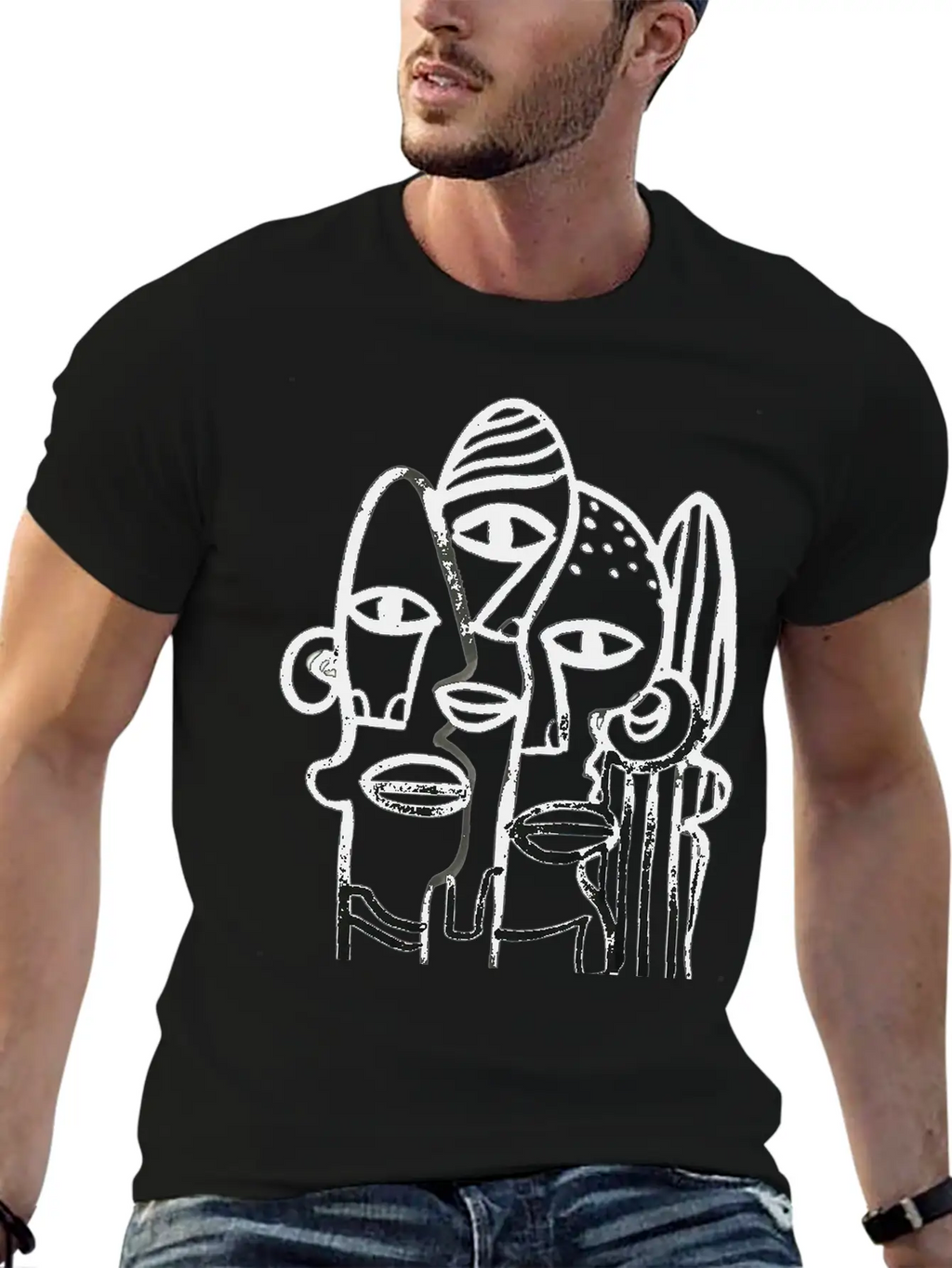 Abstract Ink Stew Classic Fit Graphic Tee For Daily Comfort – Unisex Cotton Shirt