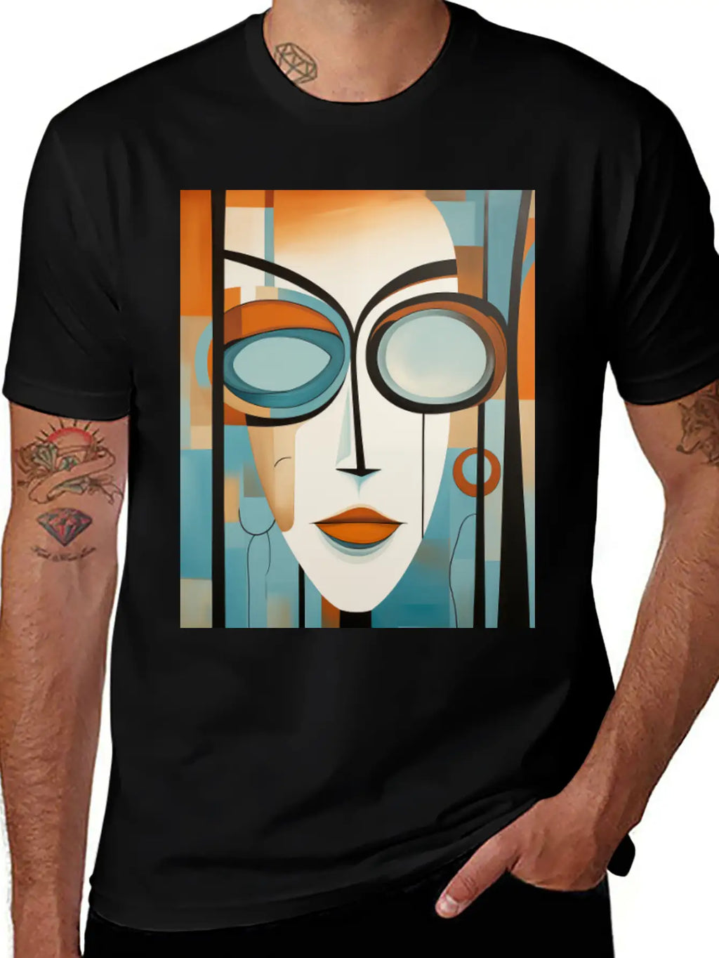 Abstract Modern Portrait Of A Woman Unisex Casual T-Shirt – Clean Design For Daily Comfort