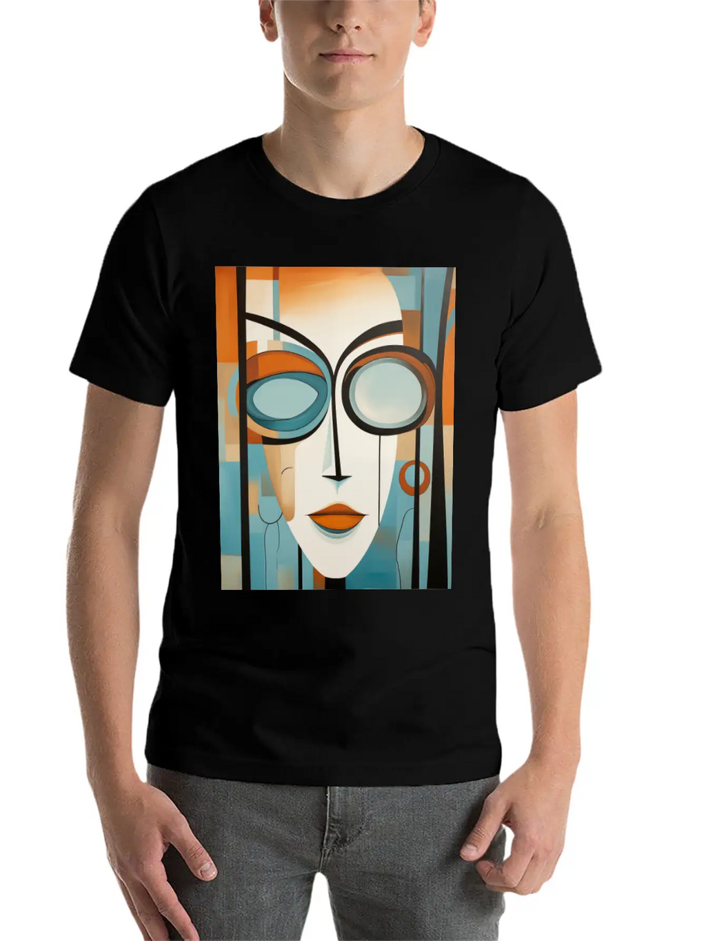 Abstract Modern Portrait Of A Woman Unisex Casual T-Shirt – Clean Design For Daily Comfort