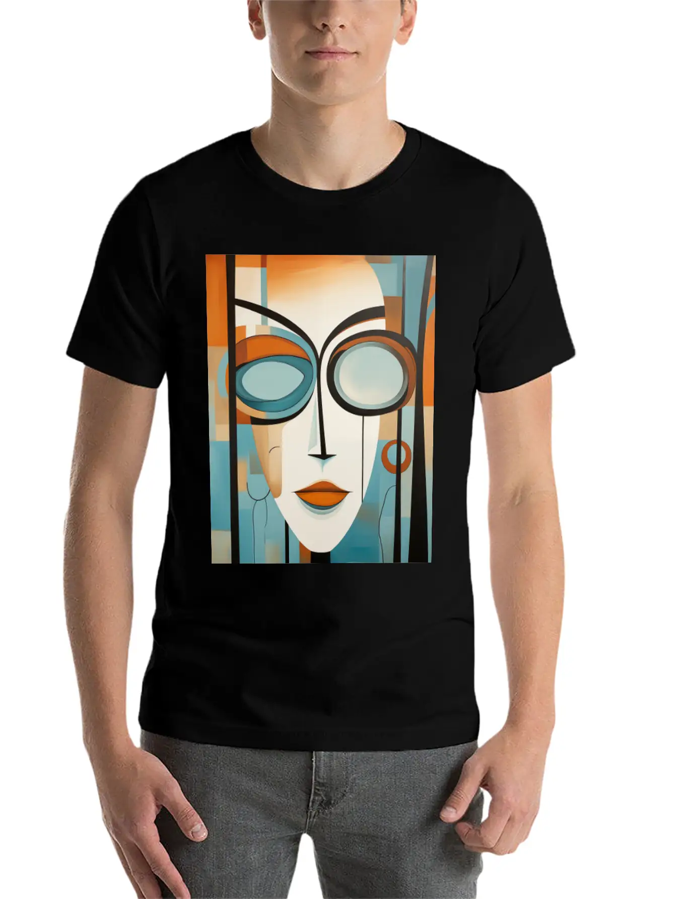 Abstract Modern Portrait Of A Woman Unisex Casual T-Shirt – Clean Design For Daily Comfort