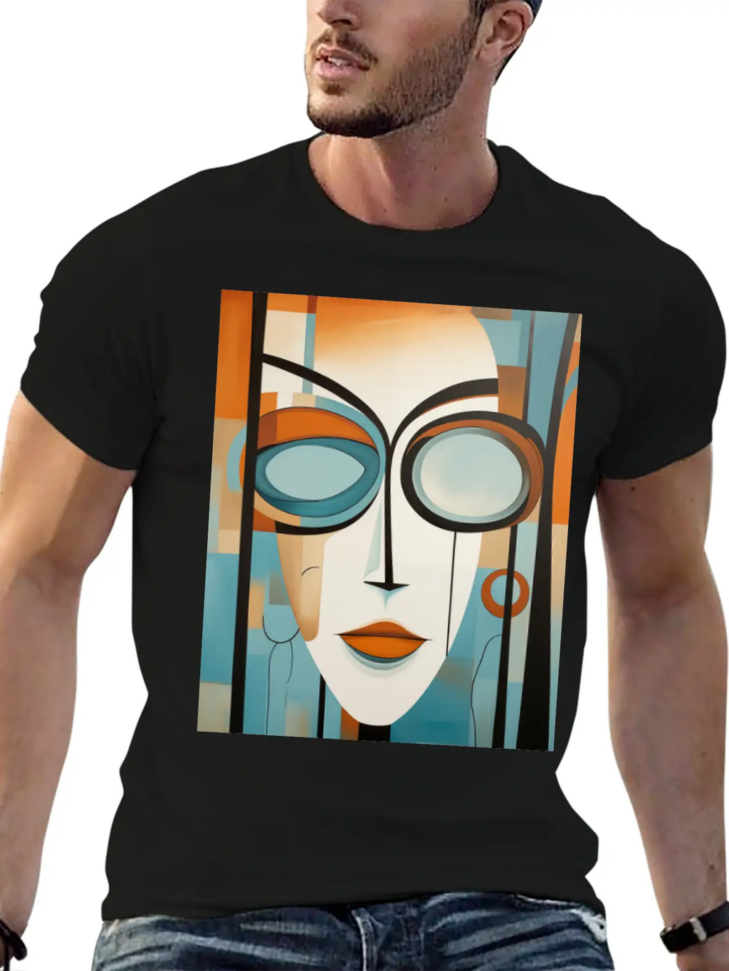 Abstract Modern Portrait Of A Woman Unisex Casual T-Shirt – Clean Design For Daily Comfort