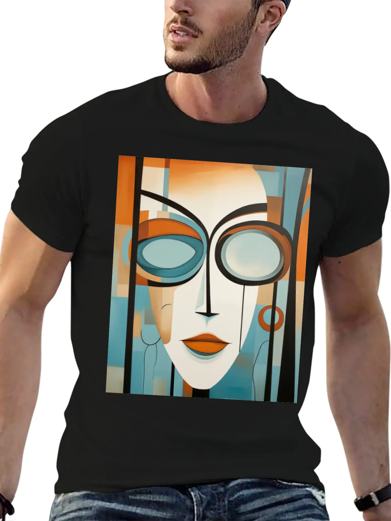 Abstract Modern Portrait Of A Woman Unisex Casual T-Shirt – Clean Design For Daily Comfort