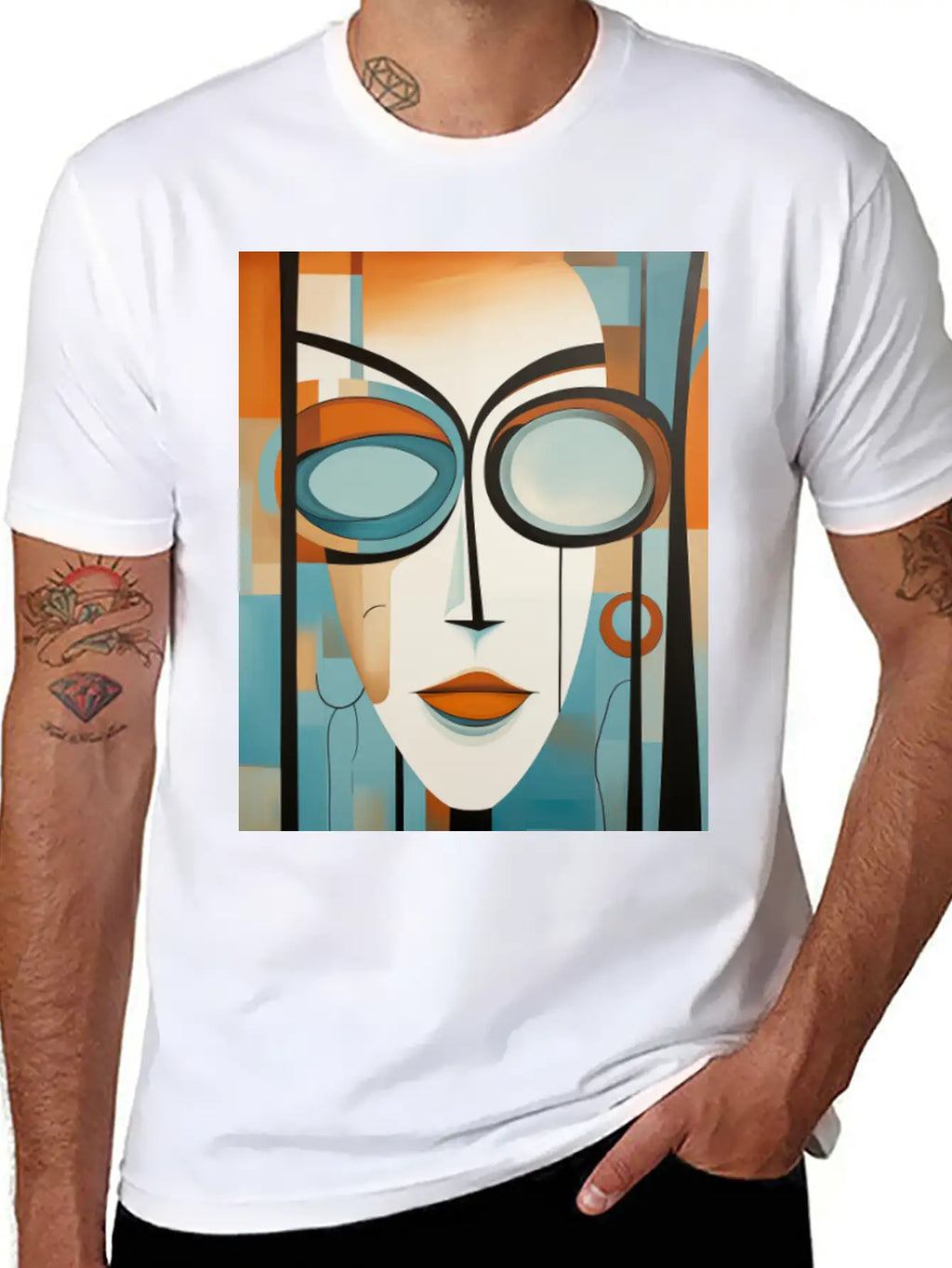 Abstract Modern Portrait Of A Woman Unisex Casual T-Shirt – Clean Design For Daily Comfort