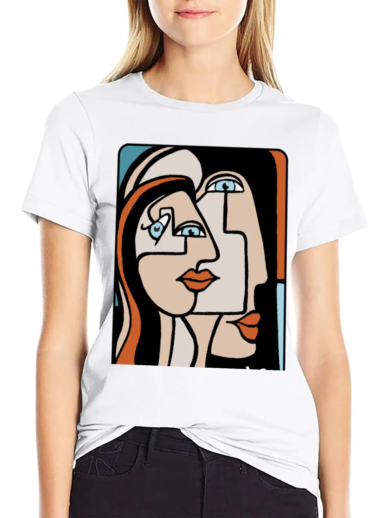 Abstract Paint Woman Unisex Cotton Tee – Relaxed Fit For Any Occasion