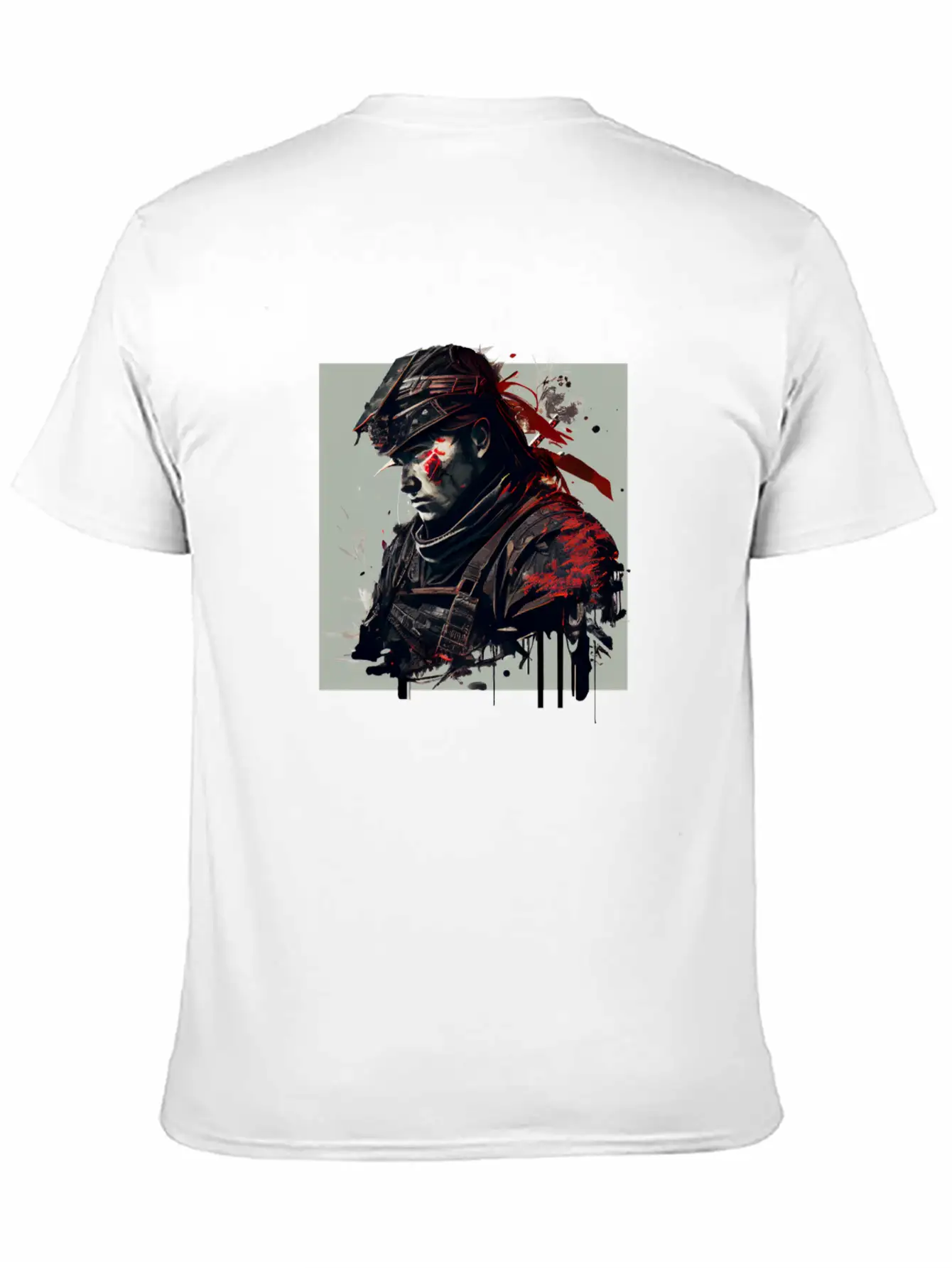 Abstract Samurai Classic Crew Neck Graphic Tee – Everyday Minimal Look