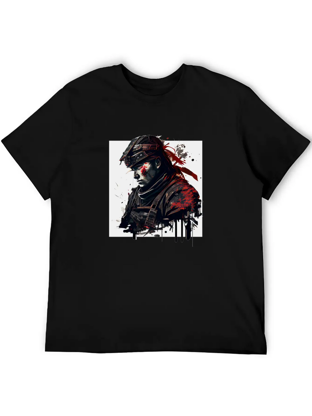 Abstract Samurai Classic Crew Neck Graphic Tee – Everyday Minimal Look