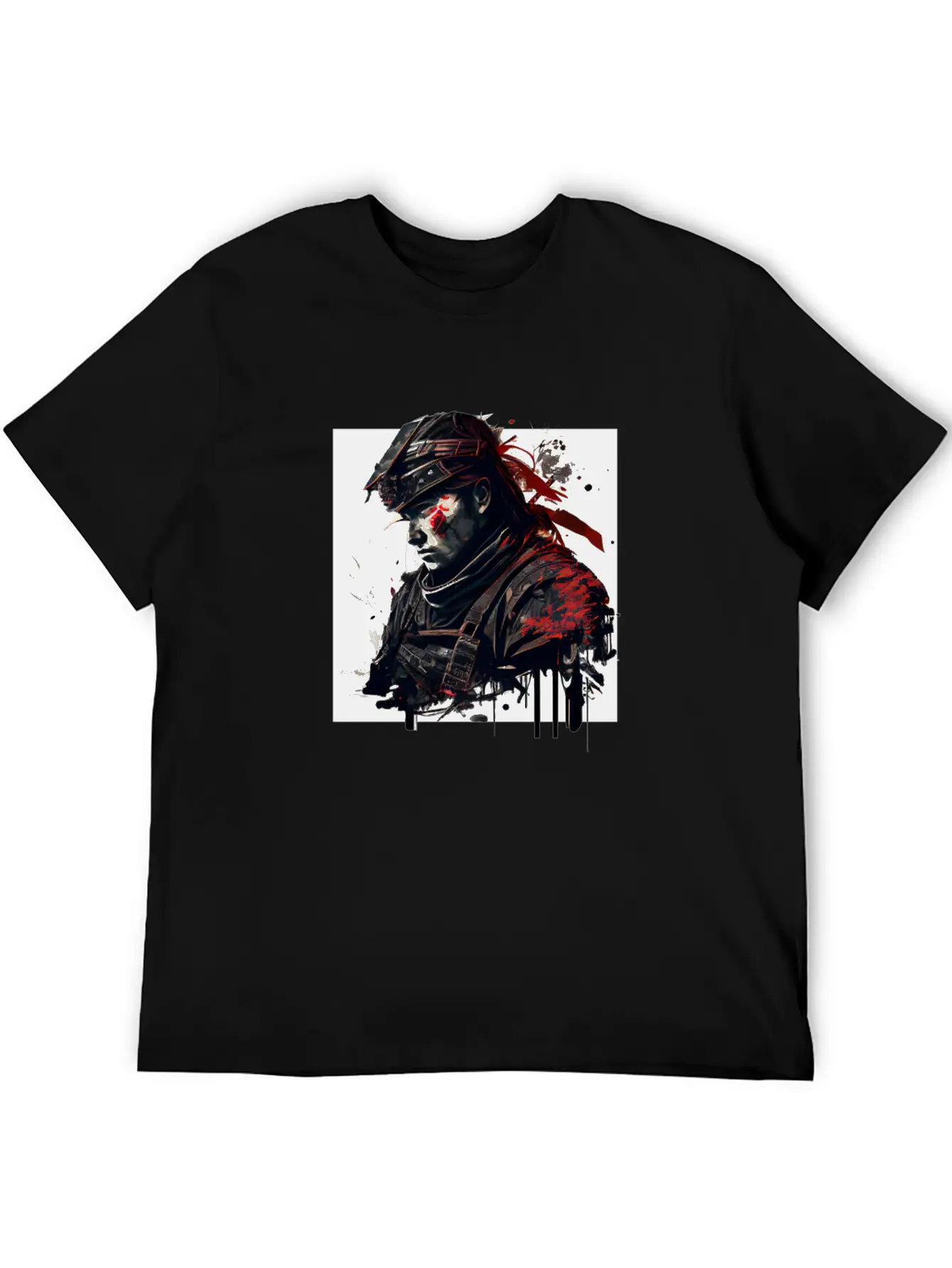 Abstract Samurai Classic Crew Neck Graphic Tee – Everyday Minimal Look