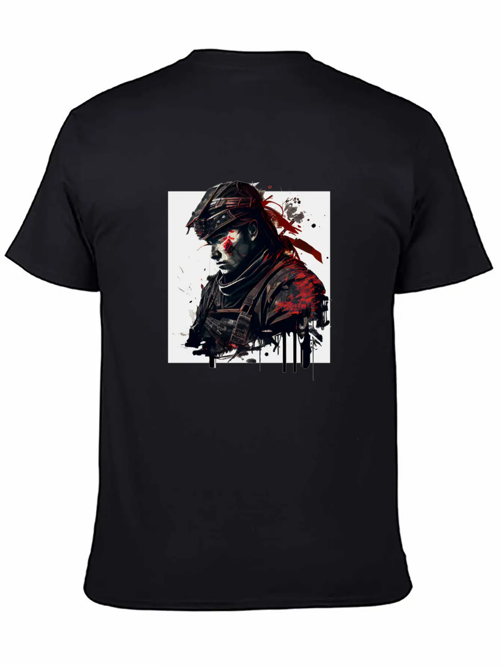 Abstract Samurai Classic Crew Neck Graphic Tee – Everyday Minimal Look