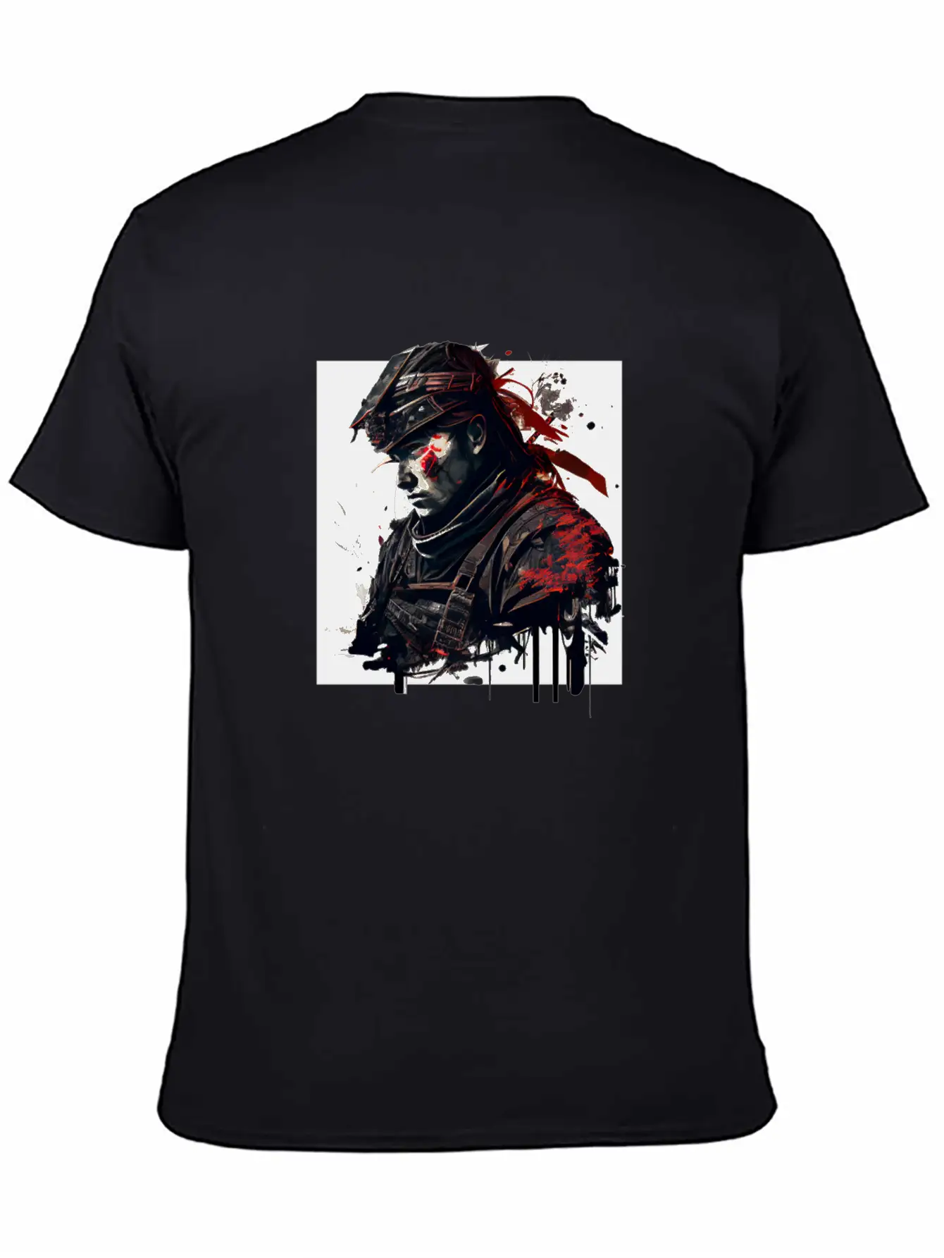 Abstract Samurai Classic Crew Neck Graphic Tee – Everyday Minimal Look