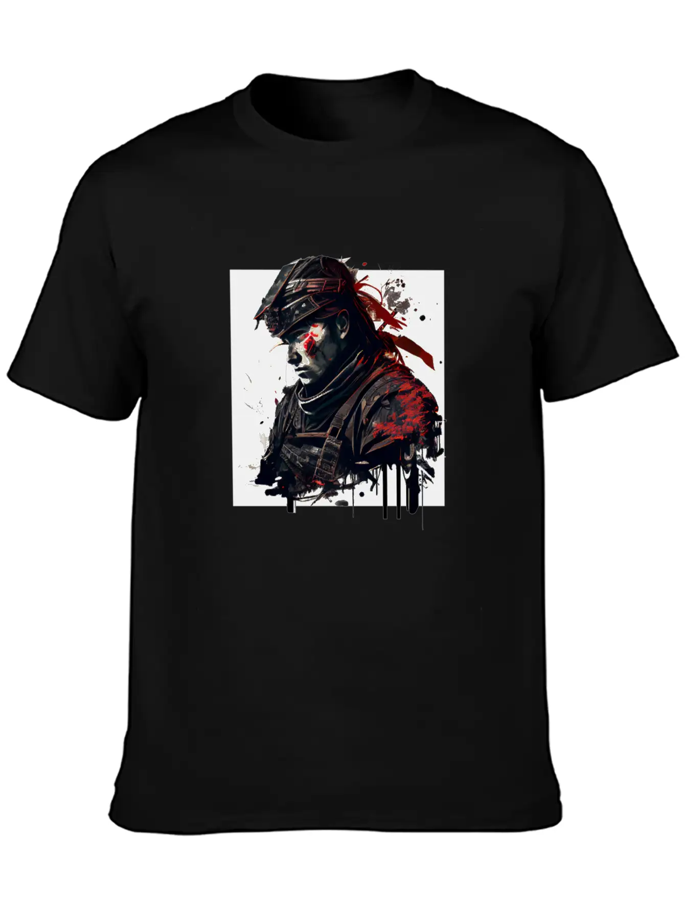 Abstract Samurai Classic Crew Neck Graphic Tee – Everyday Minimal Look