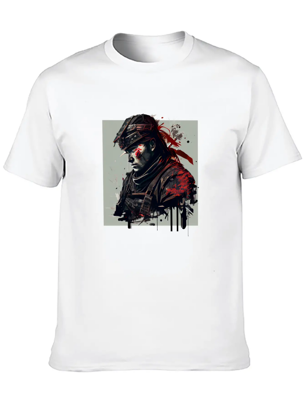 Abstract Samurai Classic Crew Neck Graphic Tee – Everyday Minimal Look