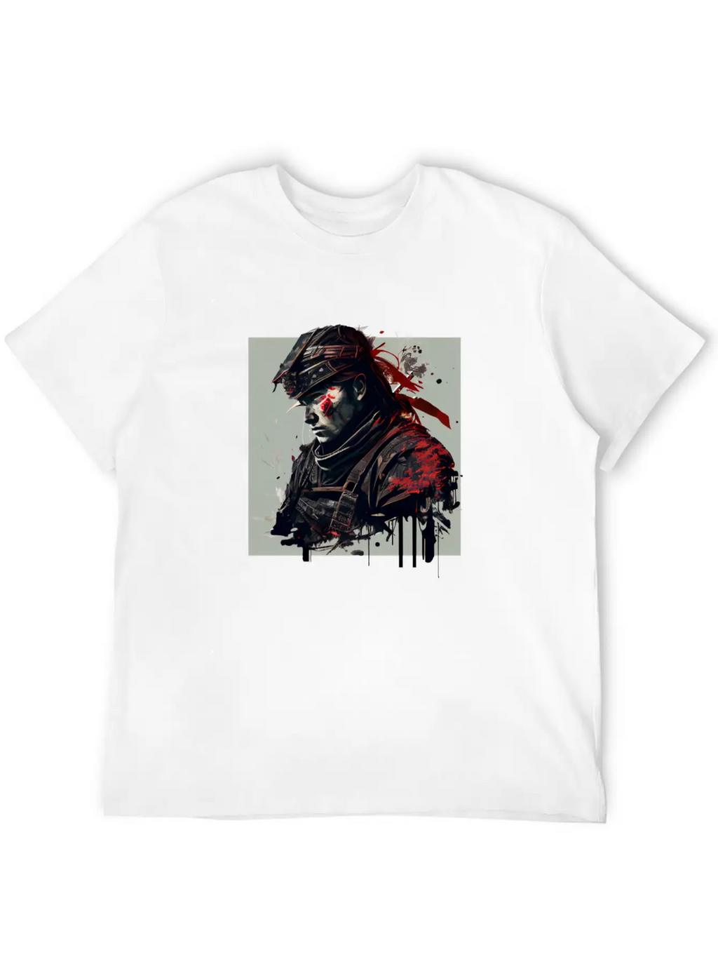 Abstract Samurai Classic Crew Neck Graphic Tee – Everyday Minimal Look