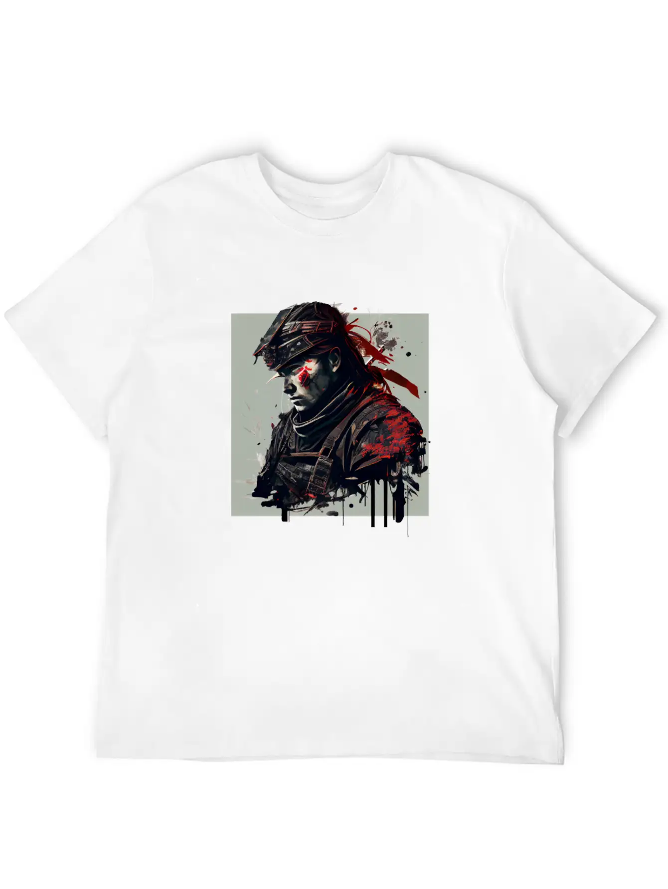 Abstract Samurai Classic Crew Neck Graphic Tee – Everyday Minimal Look