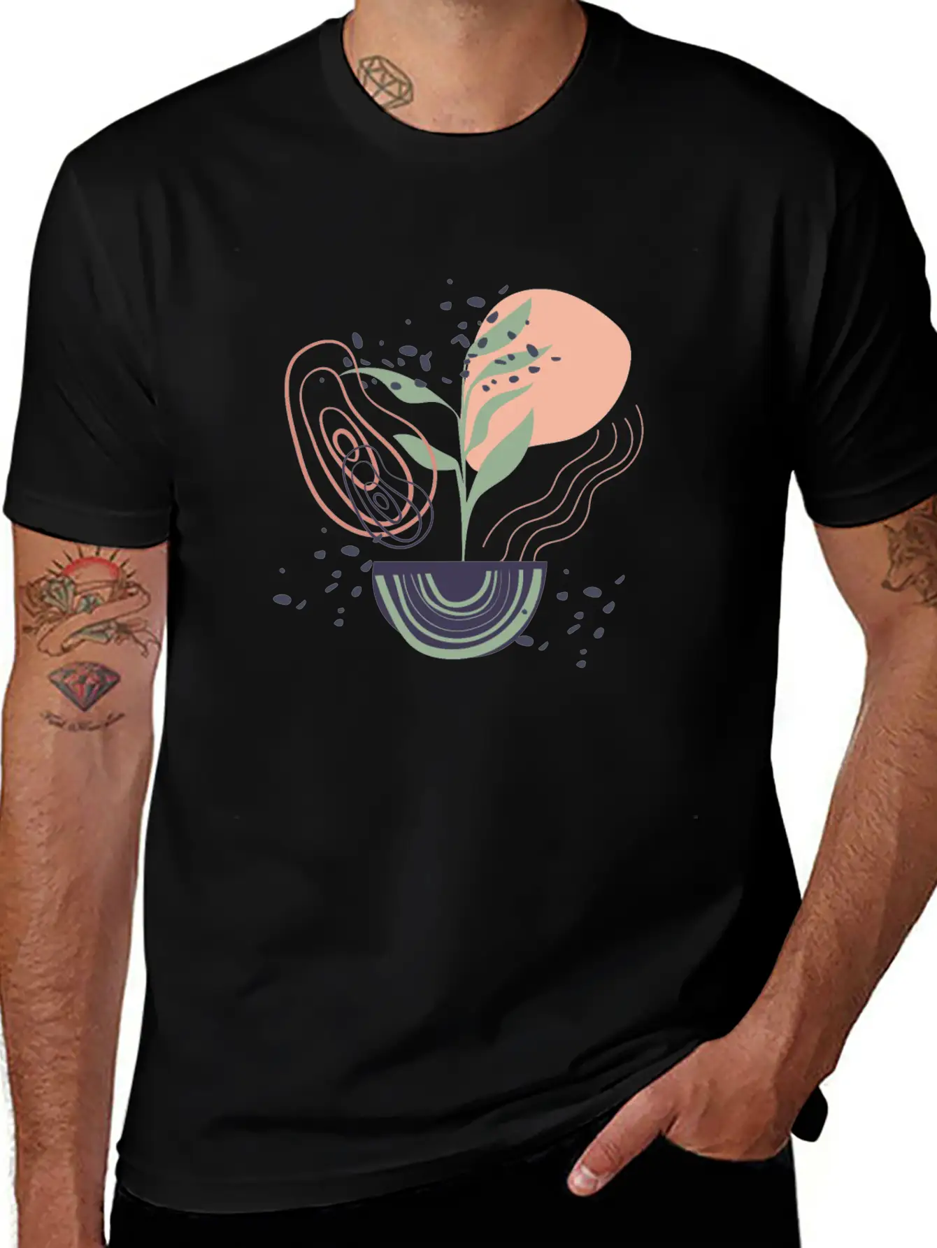 Abstract Shapes Digital Design 17 Breathable Graphic T-Shirt – Perfect For Casual Days