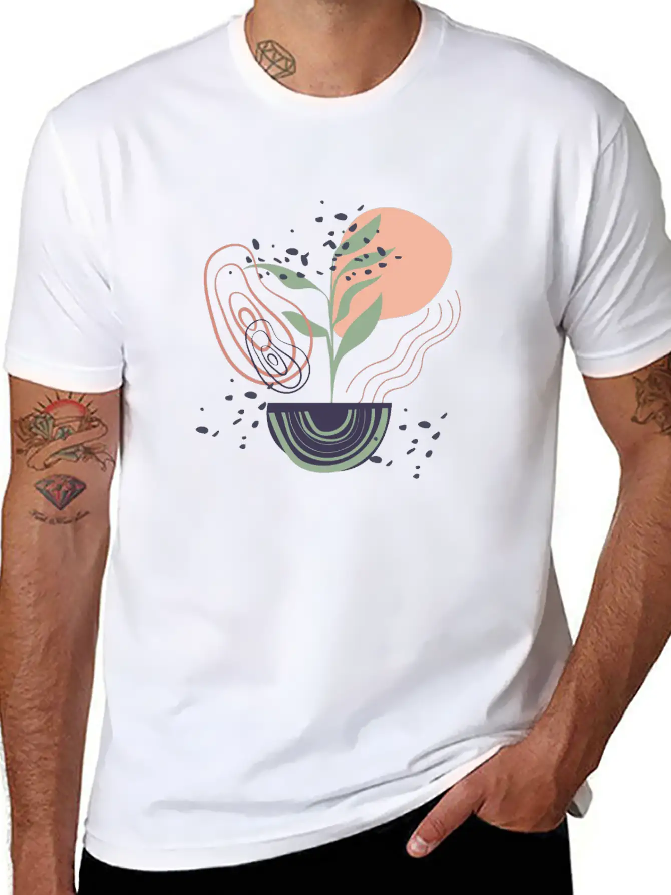 Abstract Shapes Digital Design 17 Breathable Graphic T-Shirt – Perfect For Casual Days