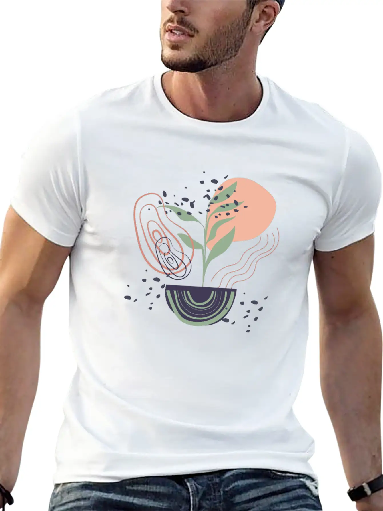 Abstract Shapes Digital Design 17 Breathable Graphic T-Shirt – Perfect For Casual Days