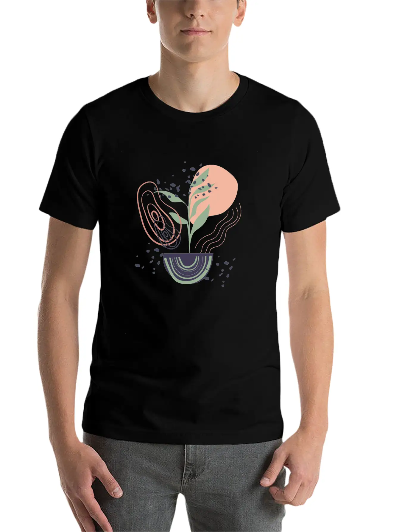 Abstract Shapes Digital Design 17 Breathable Graphic T-Shirt – Perfect For Casual Days