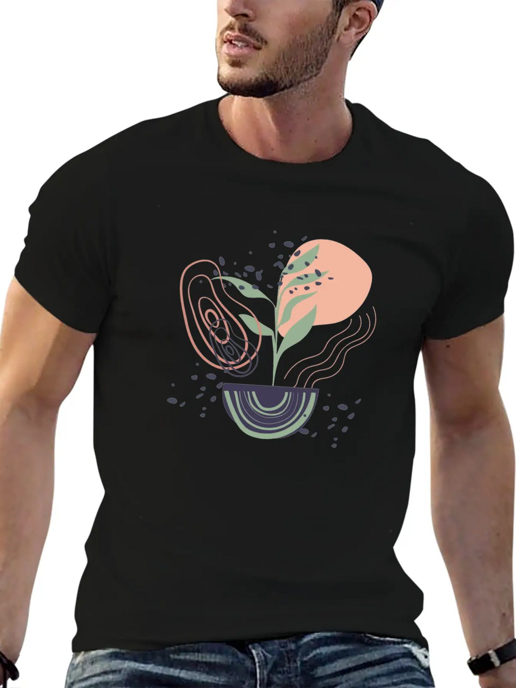 Abstract Shapes Digital Design 17 Breathable Graphic T-Shirt – Perfect For Casual Days