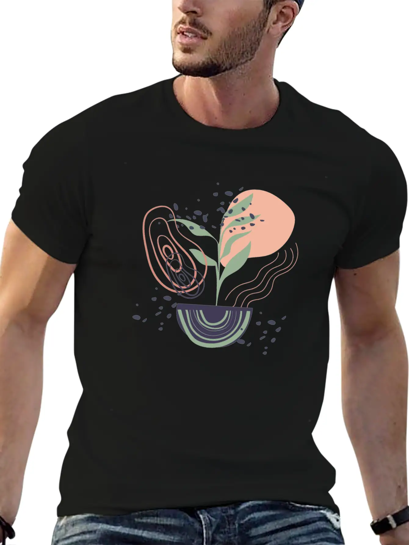 Abstract Shapes Digital Design 17 Breathable Graphic T-Shirt – Perfect For Casual Days